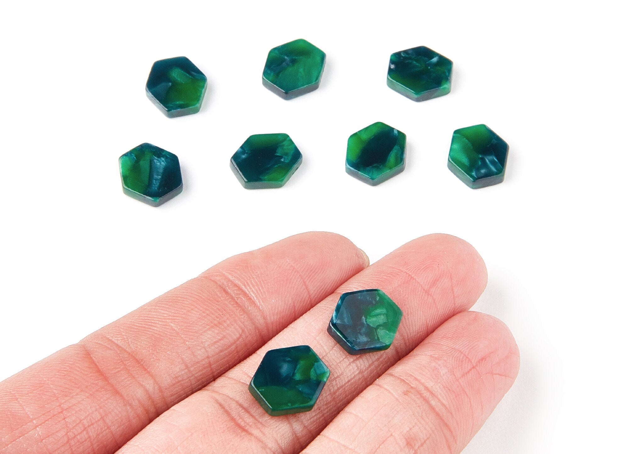 Acetate Hexagon Earring Charms - Hexagon Pendant - Earring Findings - Jewelry Supplies - Color Code: A13 - 11,9x11,45x2,86mm - AC1293A - DOMEDBAZAAR