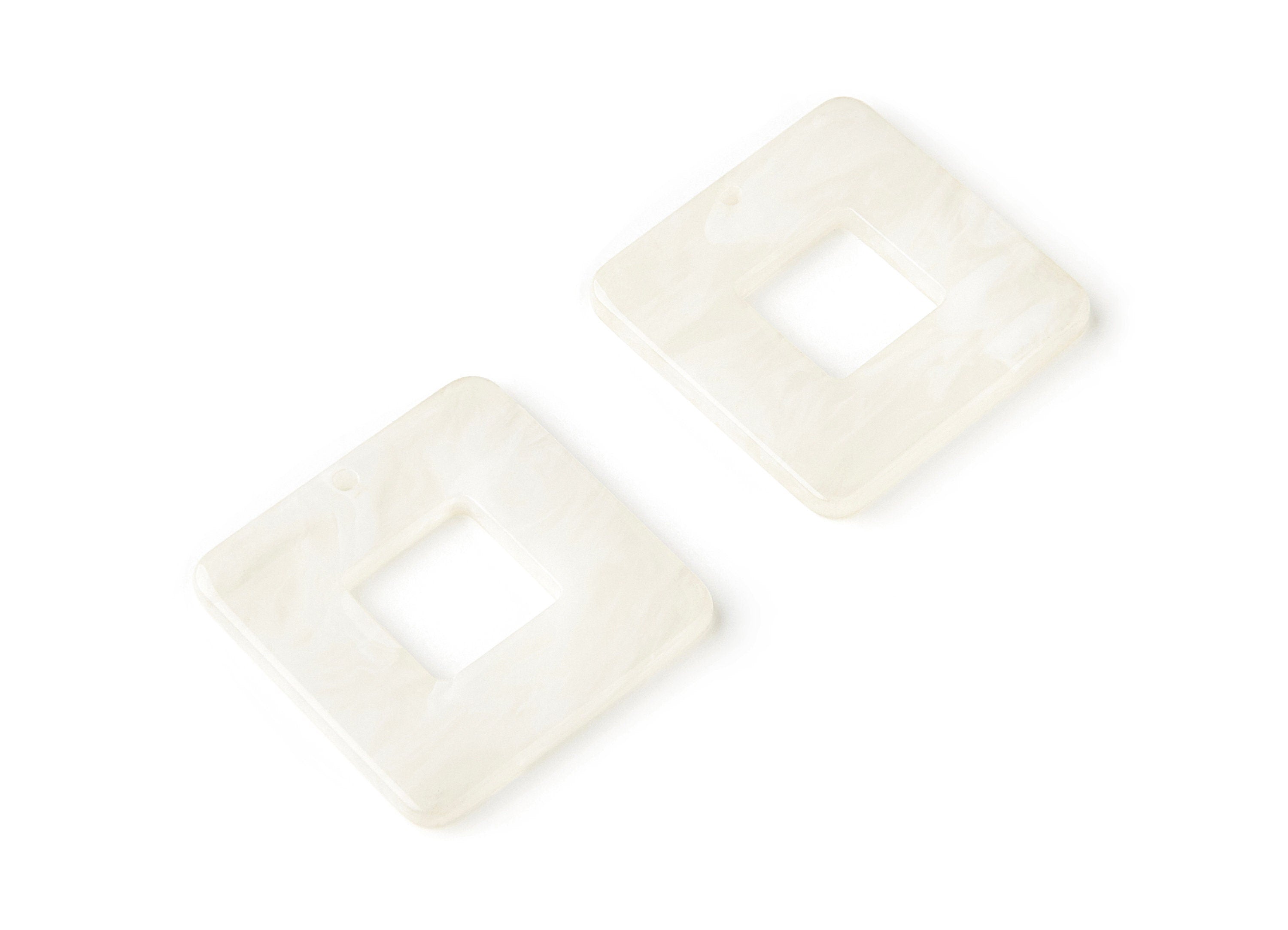 Acrylic Square Earring Charms - Square Pendant - Earring Findings - Jewelry Supplies - 30x30x2.63mm - AC1258B - DOMEDBAZAAR