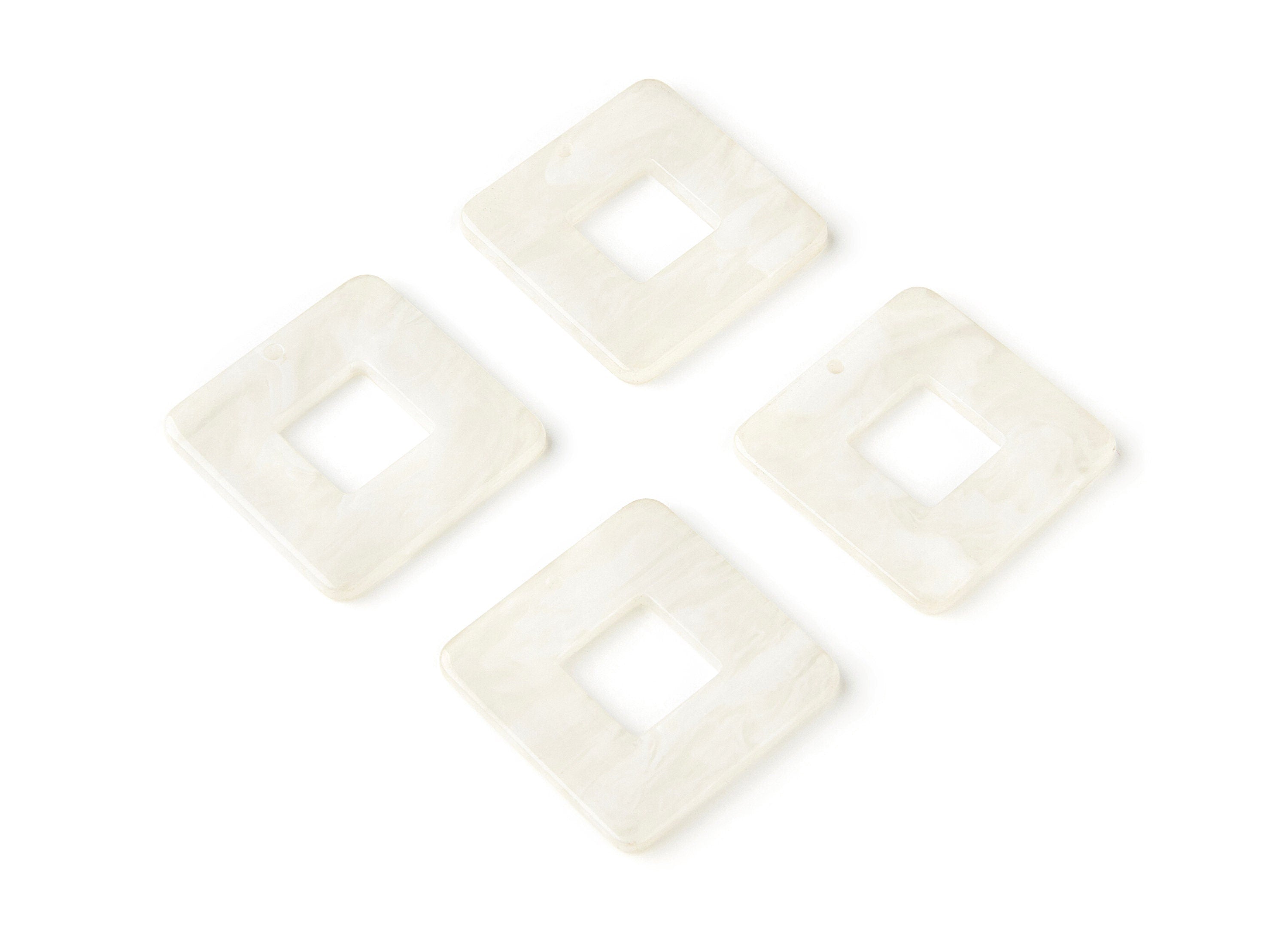 Acrylic Square Earring Charms - Square Pendant - Earring Findings - Jewelry Supplies - 30x30x2.63mm - AC1258B - DOMEDBAZAAR