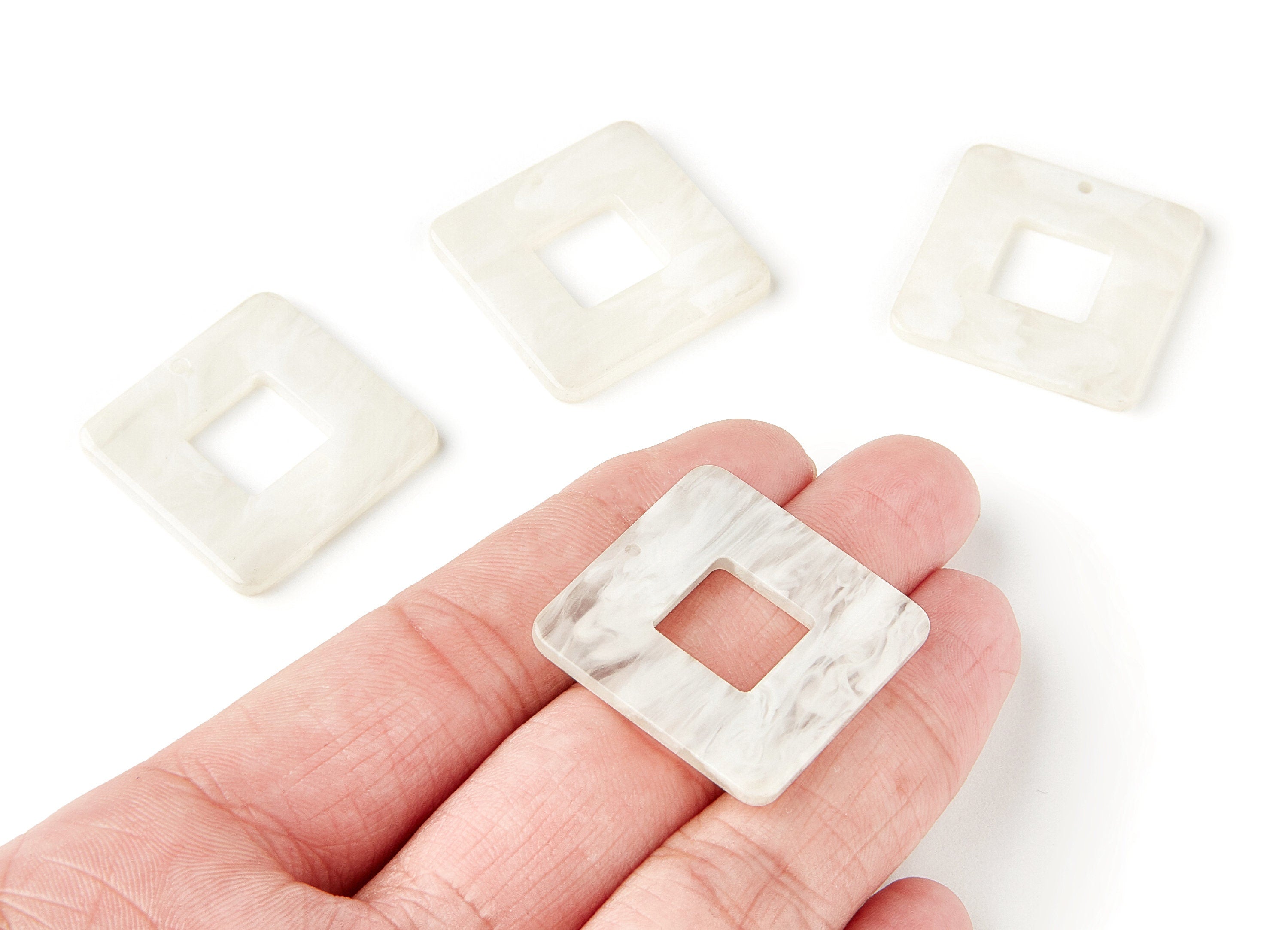 Acrylic Square Earring Charms - Square Pendant - Earring Findings - Jewelry Supplies - 30x30x2.63mm - AC1258B - DOMEDBAZAAR