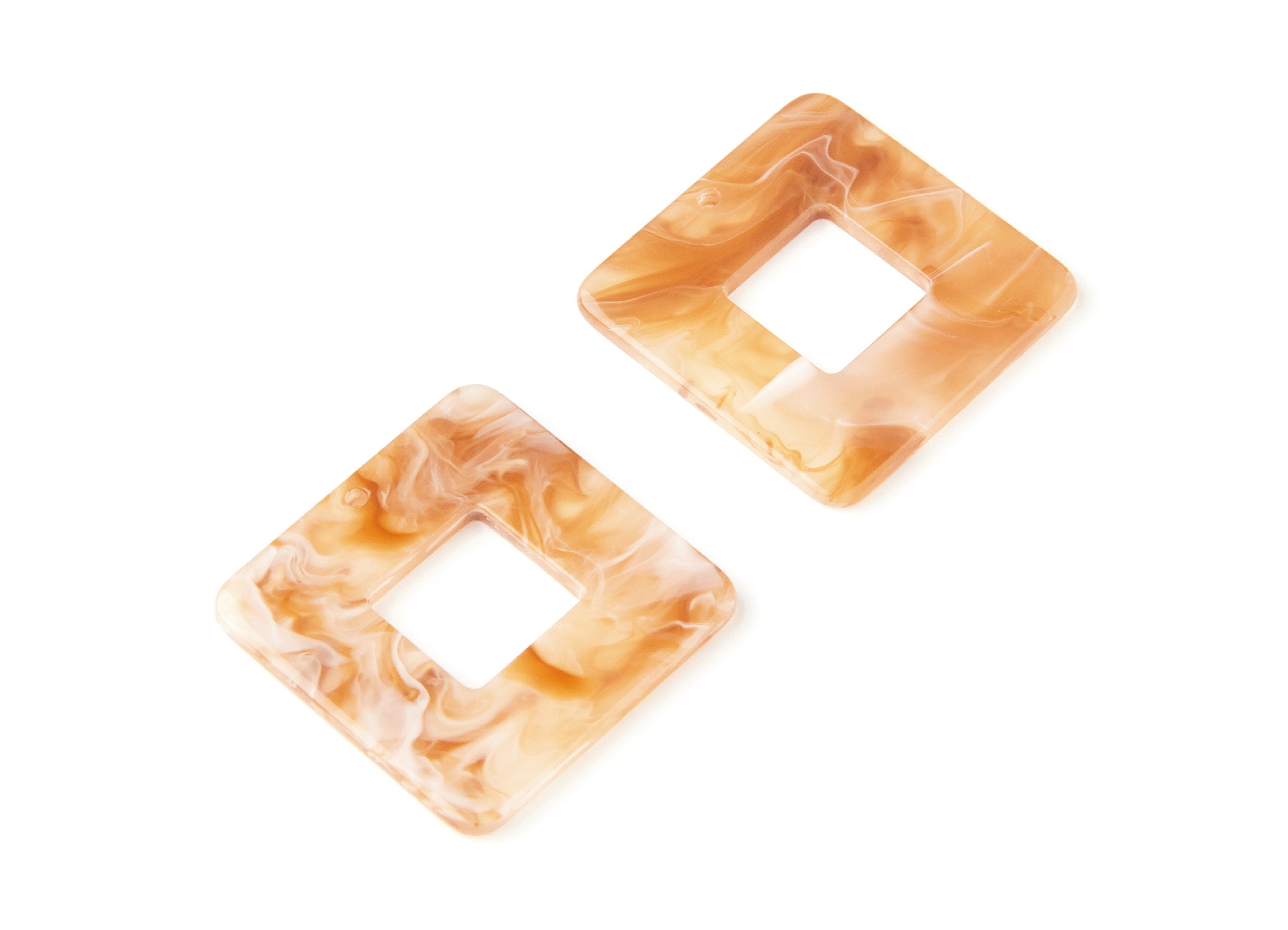Acrylic Square Earring Charms - Square Shaped Earrings - Earring Findings - Jewellery Supplies - 30x30x2.63mm - AC1258E - DOMEDBAZAAR