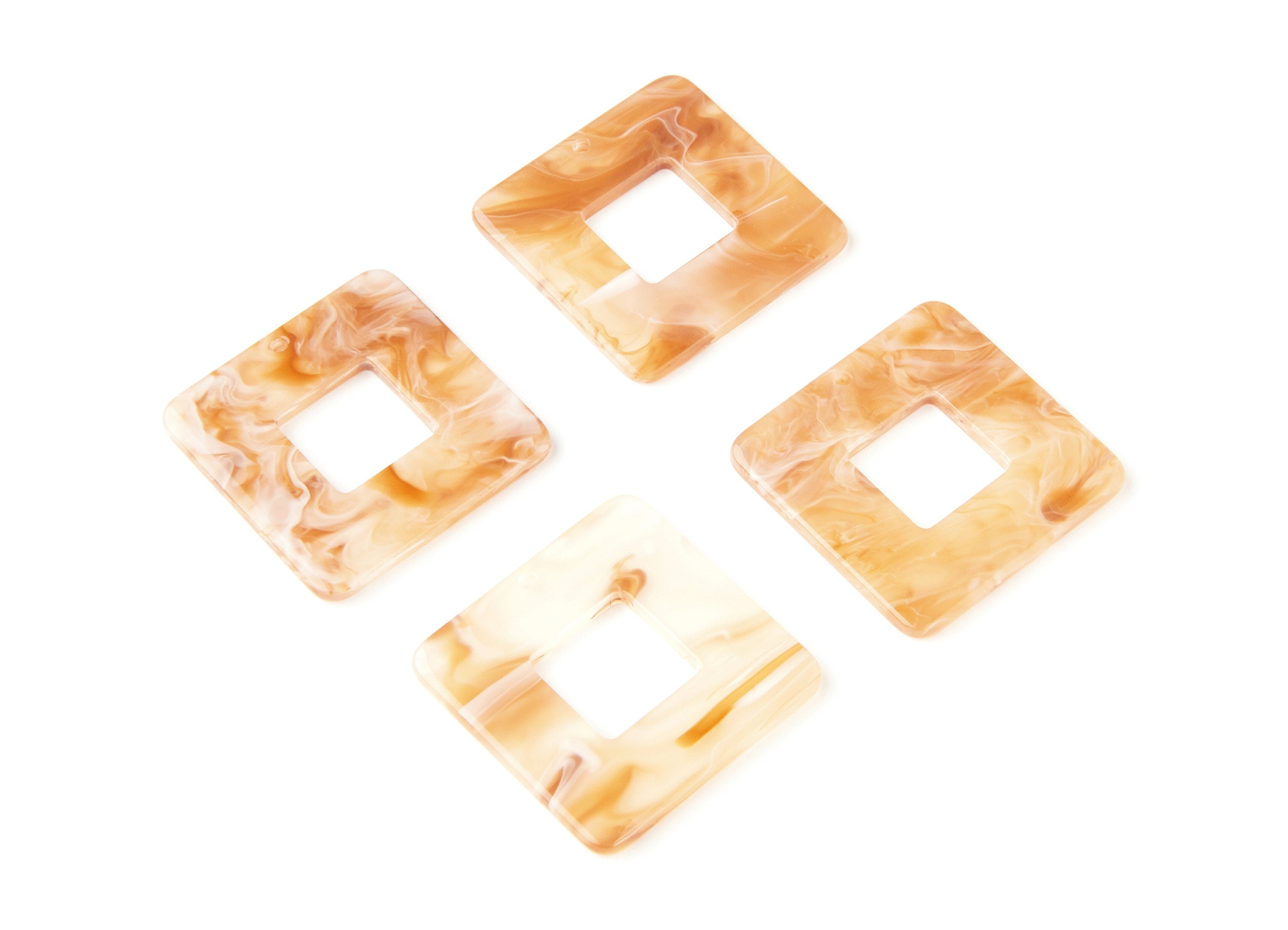 Acrylic Square Earring Charms - Square Shaped Earrings - Earring Findings - Jewellery Supplies - 30x30x2.63mm - AC1258E - DOMEDBAZAAR