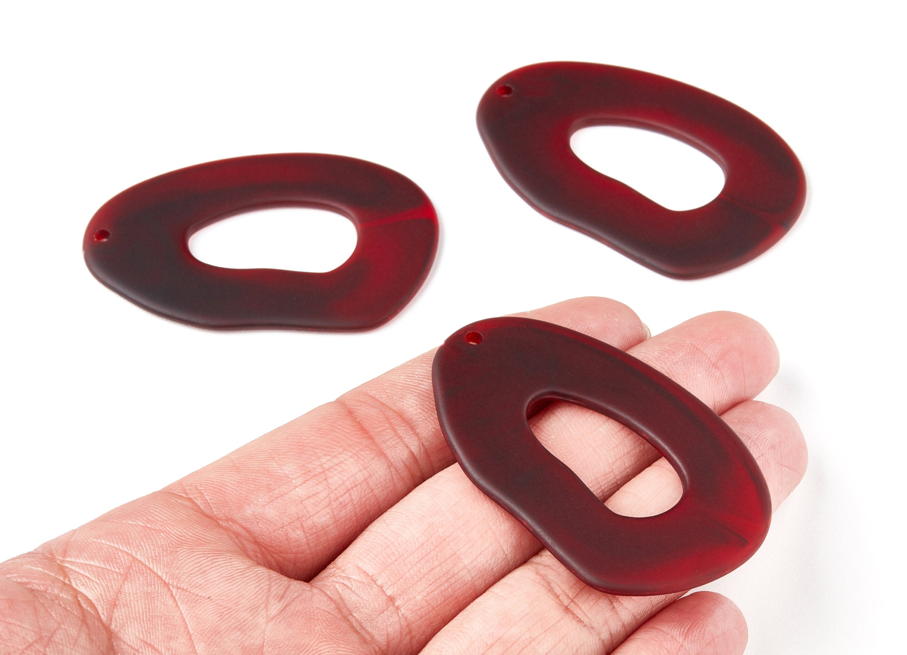 Resin Charms - Resin Earrings - Oval Shaped Earrings Charms - Earring Findings - Jewelery Making - 55.97x35.8x2.75mm - AC1297C - DOMEDBAZAAR