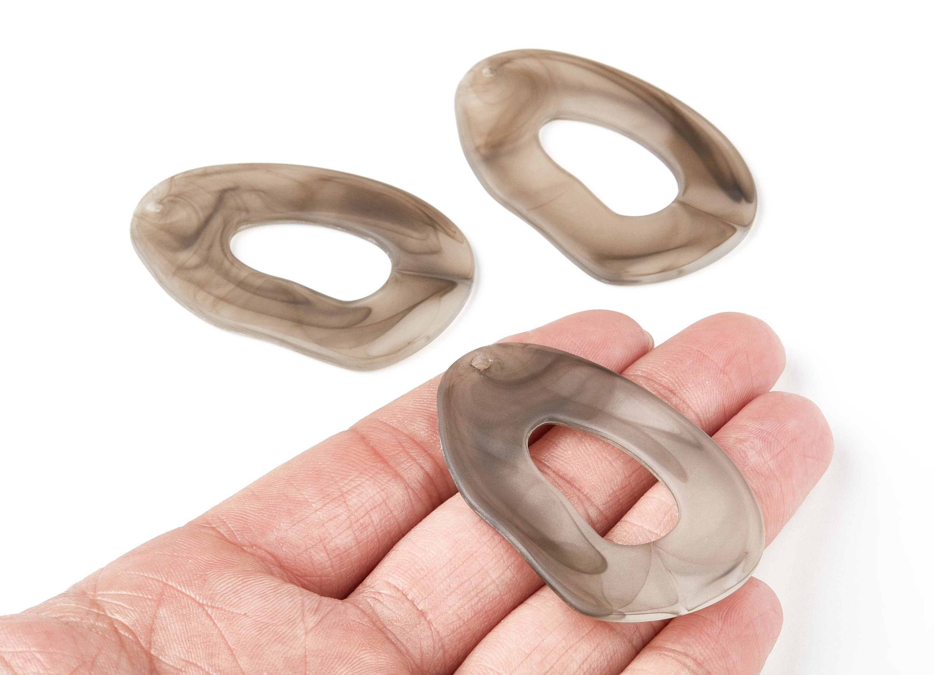 Resin Charms - Resin Earrings - Oval Shaped Earrings Charms - Earring Findings - Jewelery Making - 55.97x35.8x2.75mm - AC1297E - DOMEDBAZAAR