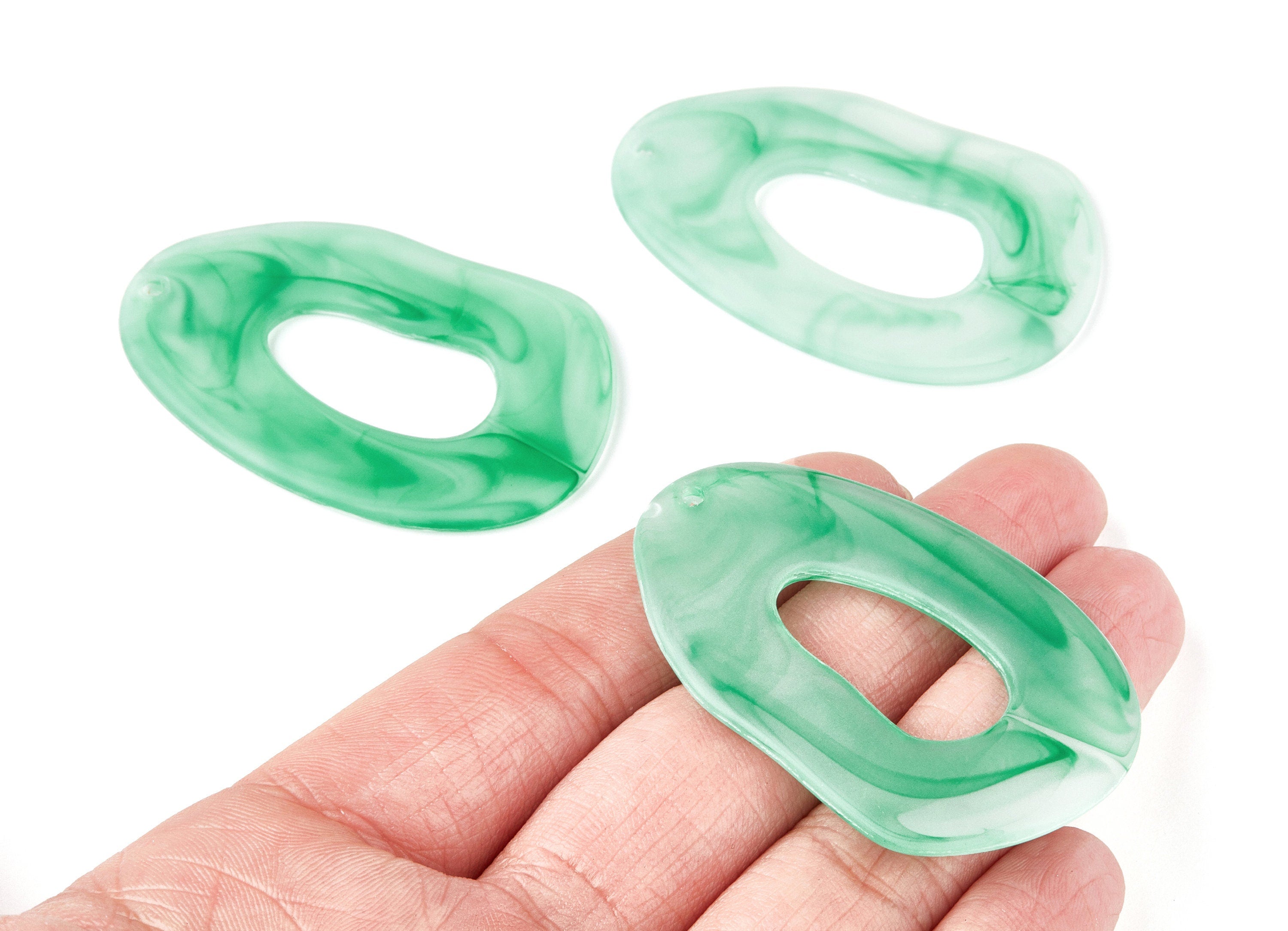 Resin Charms - Resin Earrings - Oval Shaped Earrings Charms - Earring Findings - Jewelery Making - 55.97x35.8x2.75mm - AC1297F - DOMEDBAZAAR