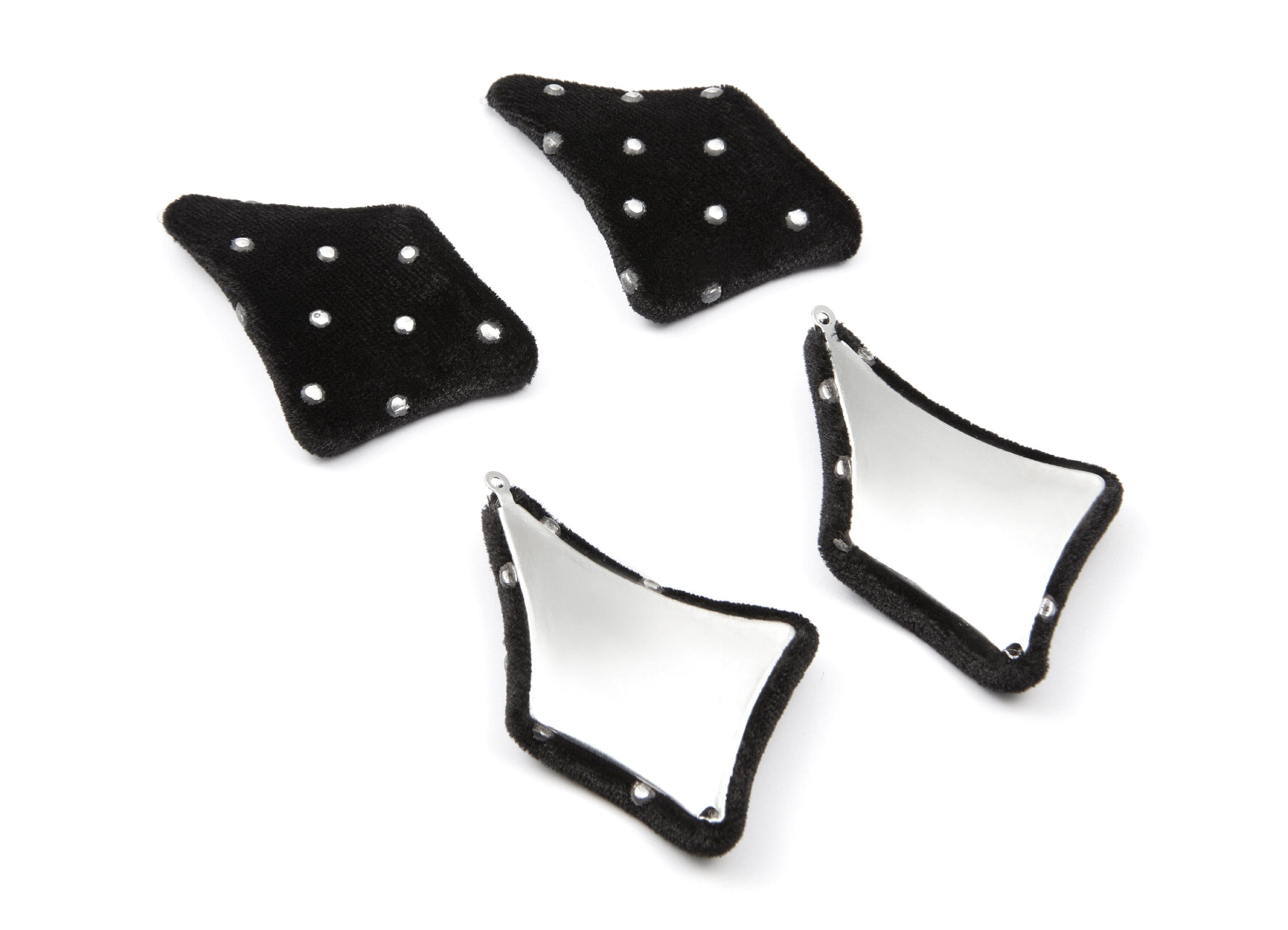 Pom Pom Earring Charms - Fur Geometric Pendant - Fabric Aluminum Alloy - Earring Findings - Jewelry Accessories - 17.3x15x14.8mm - TT1015A - DOMEDBAZAAR