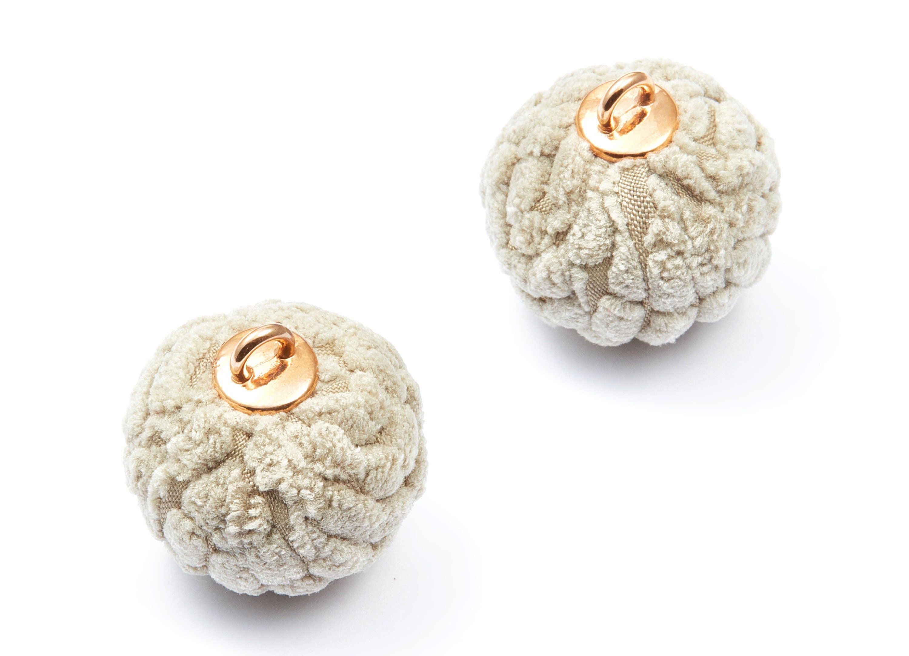 Pom Pom Earring Charms - Fur Ball Pendant - Aluminum Fabric Alloy - Earring Findings - Jewelry Accessories - 26x27mm - TT1013A - DOMEDBAZAAR