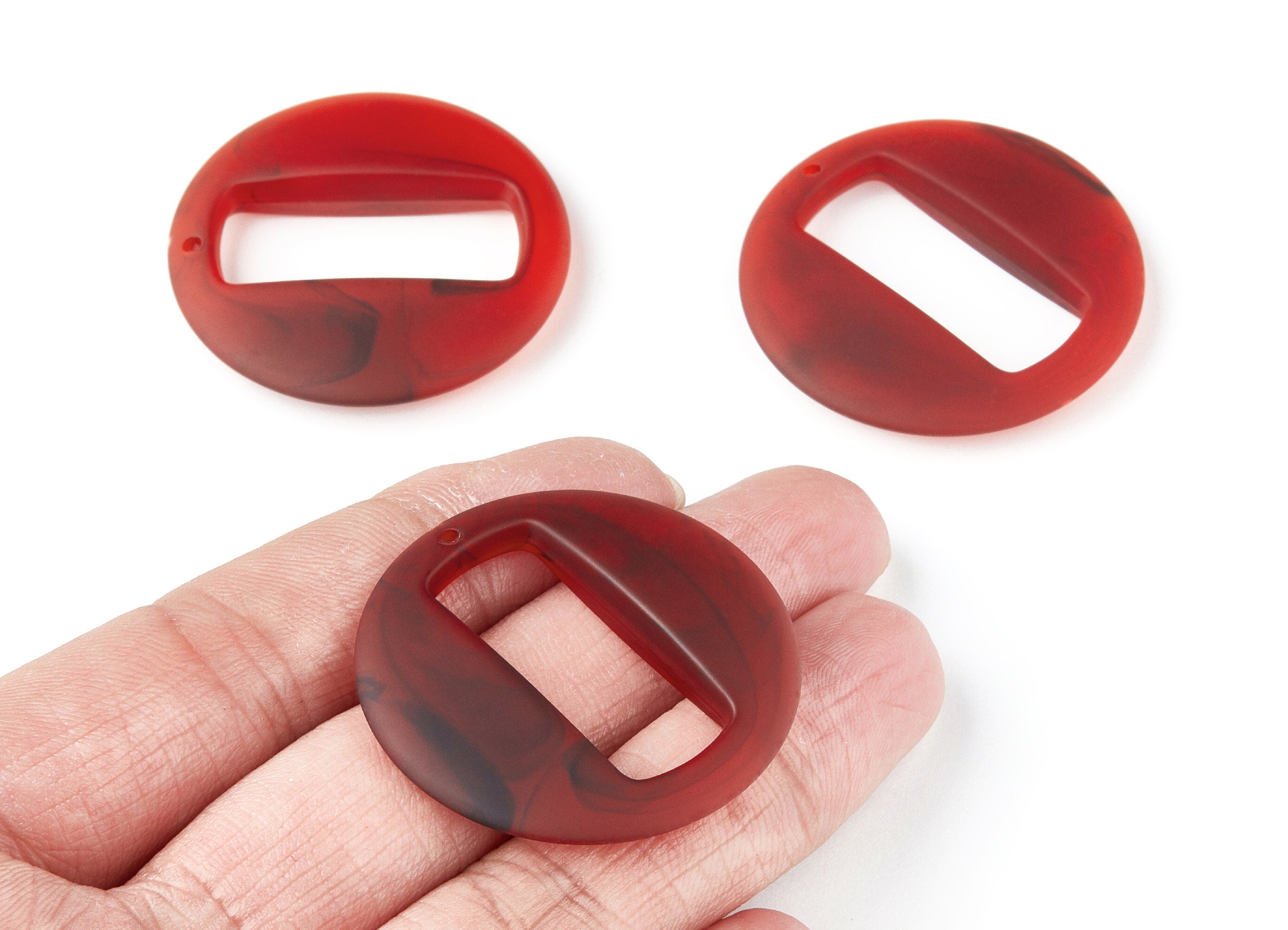Resin Charms - Matte Resin Earrings - Round Circle Shaped - Rectangle Shaped - Jewelery Making - 39.06x39.06x6.86mm - AC1274K - DOMEDBAZAAR