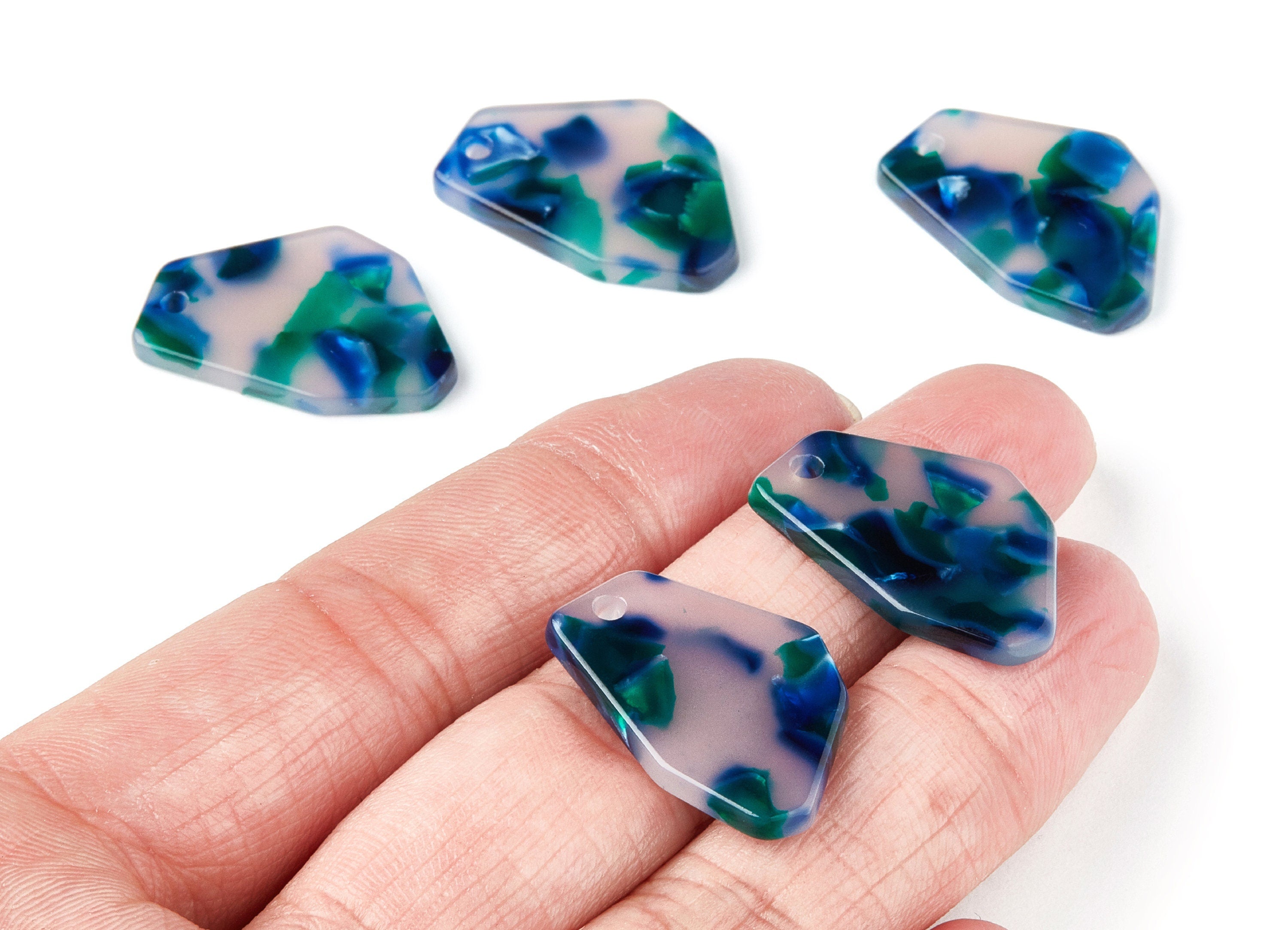 Acetate Geometric Earring Charms - Geometric Pendant - Earring Findings - Jewelry Supplies - Color Code: A18 - 26.47x17.6x2.98mm - AC1282A - DOMEDBAZAAR
