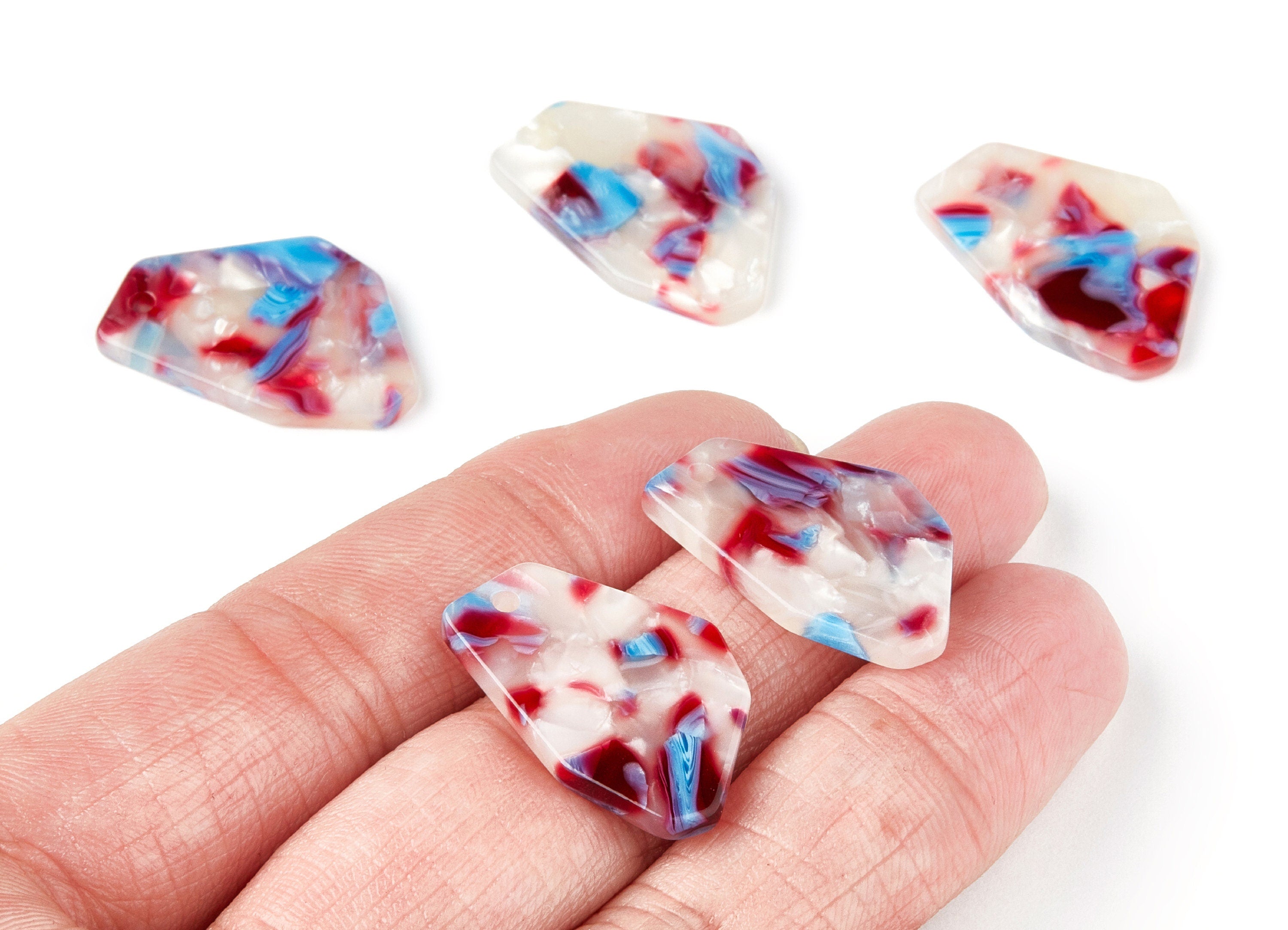 Acetate Geometric Earring Charms - Geometric Pendant - Earring Findings - Jewelry Supplies - Color code: A52 - 26.47x17.6x2.98mm - AC1282B - DOMEDBAZAAR