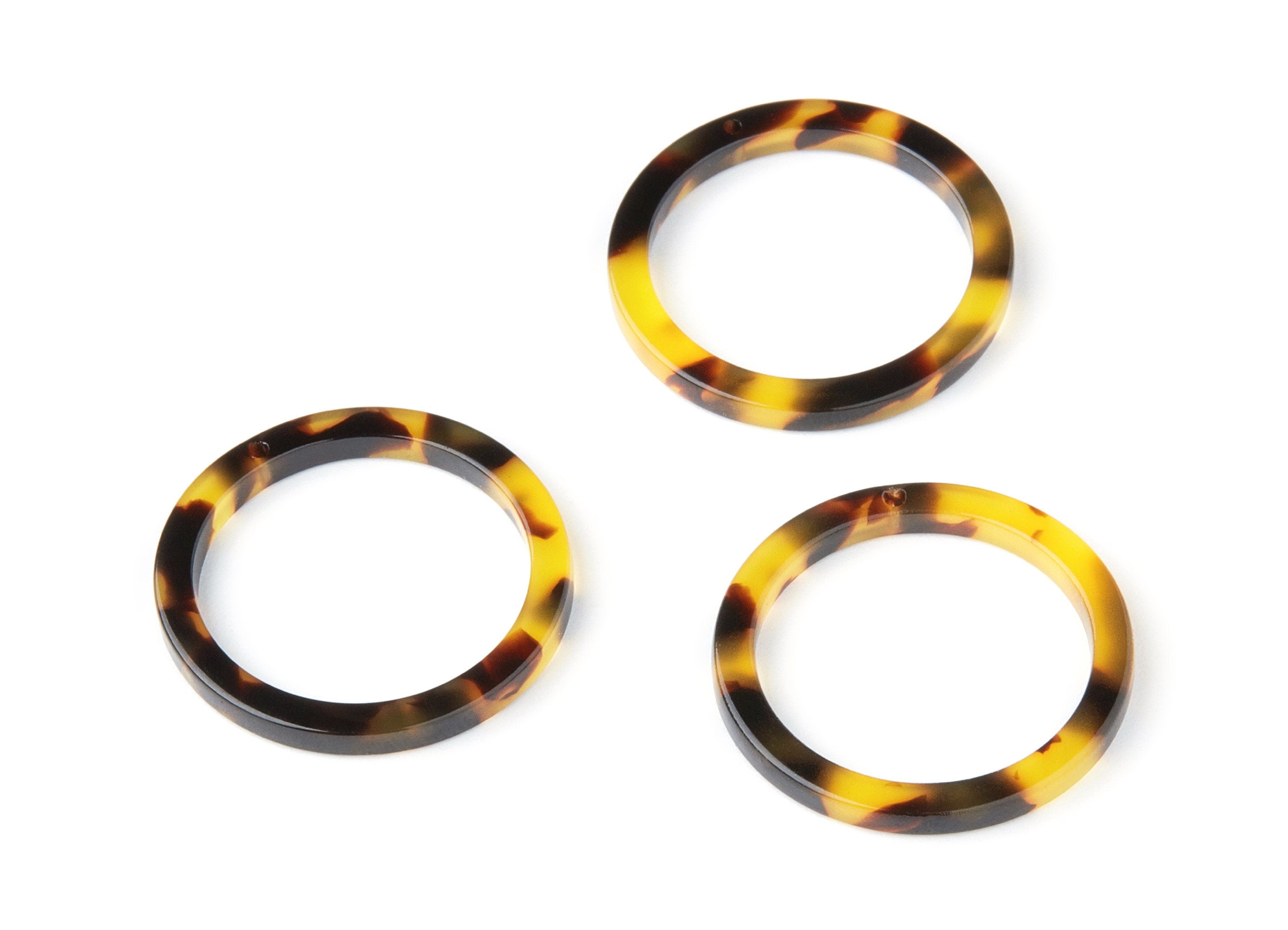 Acetate Circle Charms - Tortoise Shell Earrings - Circle Pendant - Jewelry Making Supplies - Color Code: A02 - 27x27x2.85mm - AC1154C - DOMEDBAZAAR