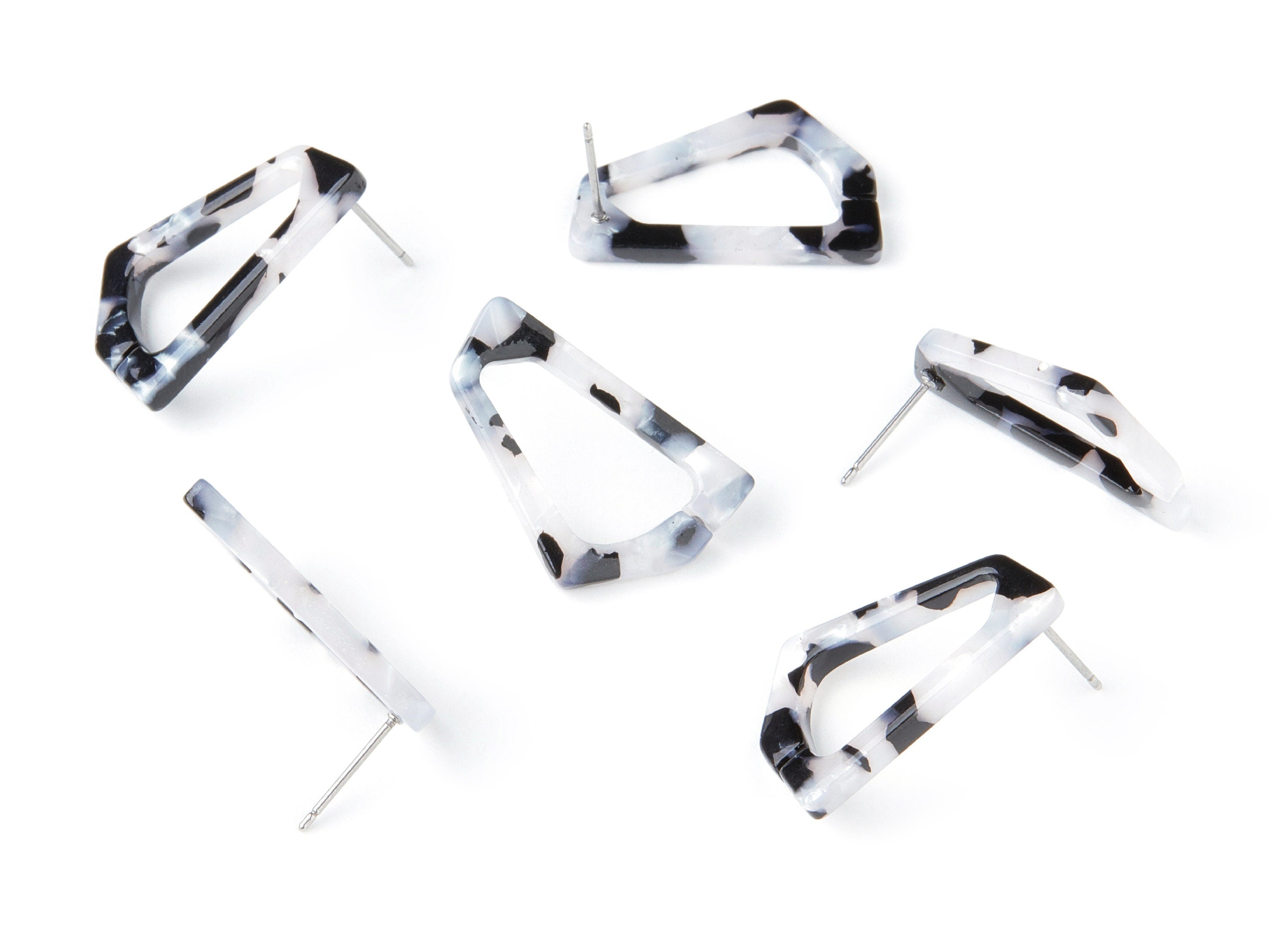 Acetate Acrylic Earring Stud - Post Charms - Laser Cut Open Geometric Shaped Pendant - Color Code: A15 - 26x16.19x2.9mm - AC1283C - DOMEDBAZAAR