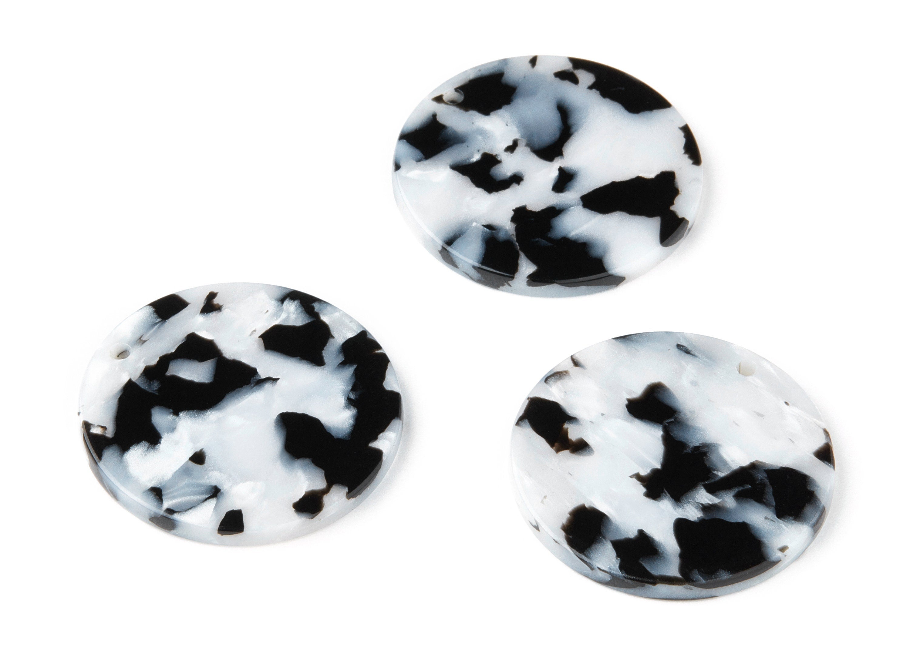 Acetate Round Earring Charms - Circle Shaped Pendant - Earring Findings - Jewelry Supplies - Color Code: A15 - 29,78x29,78x2,7mm - AC1330A - DOMEDBAZAAR