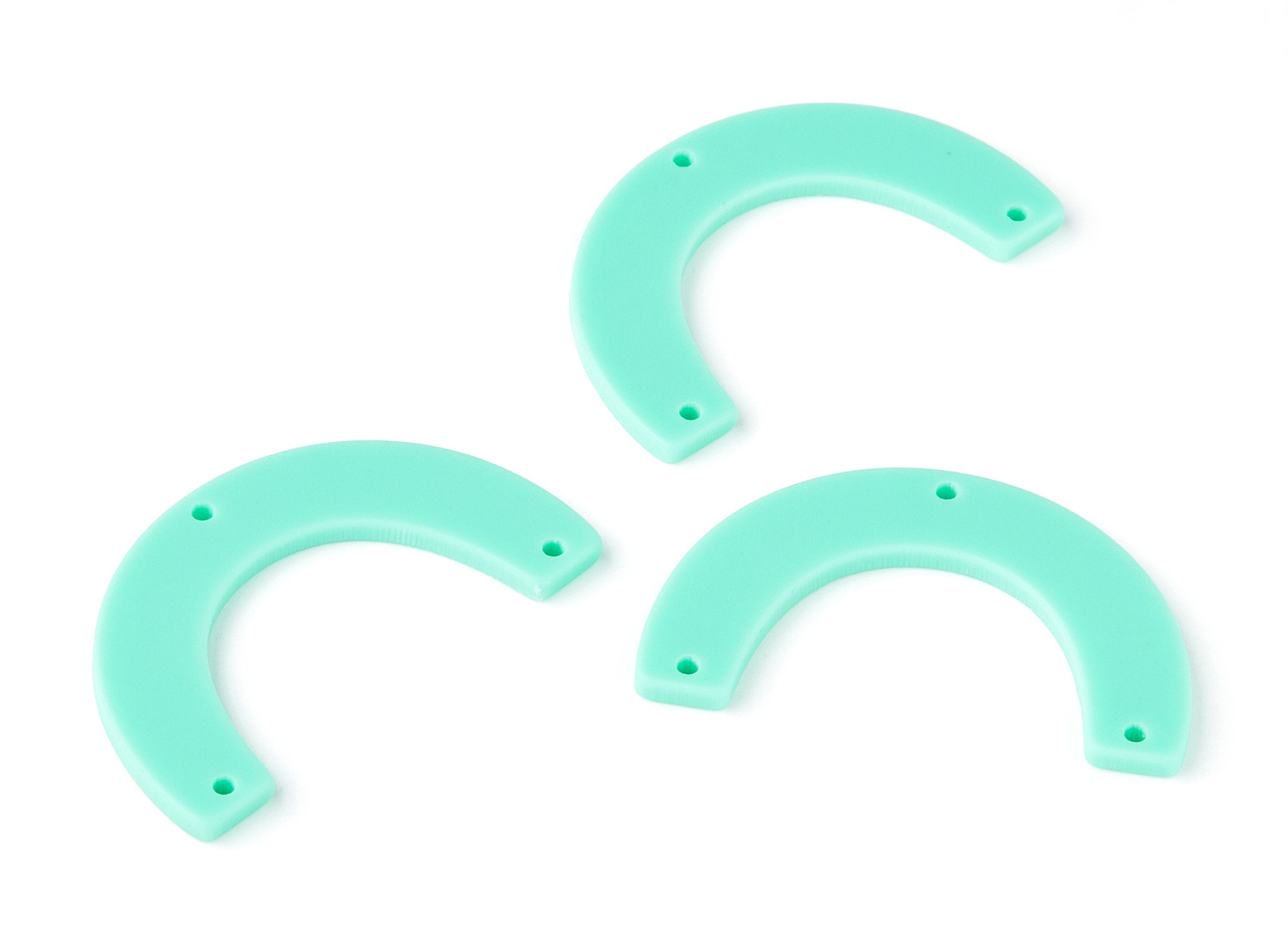 Acetate U Earring Charms - U Pendant With 3 Holes - Earring Findings - Jewelry Supplies - Color Code: A133 - 38.12x22.88x2.48mm - AC1329C - DOMEDBAZAAR