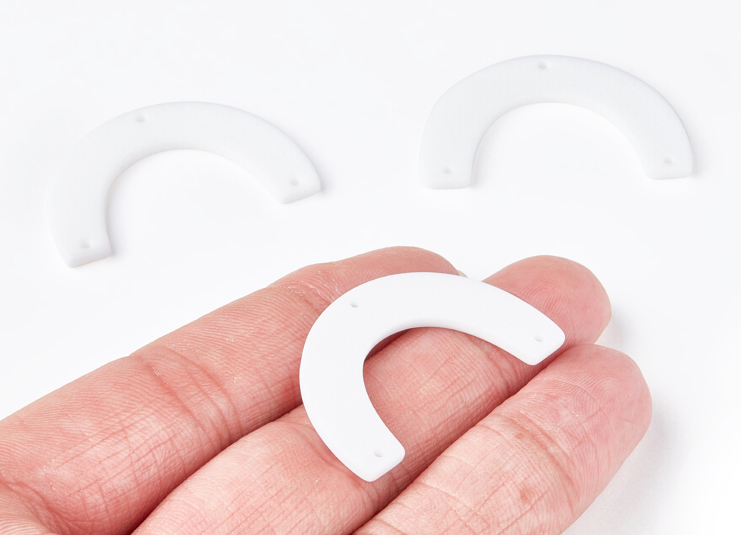 Acetate U Earring Charms - Acrylic U Pendant With 3 Holes - Jewelry Supplies Color Code: A134 - 38.12x22.88x2.48mm - AC1329D - DOMEDBAZAAR