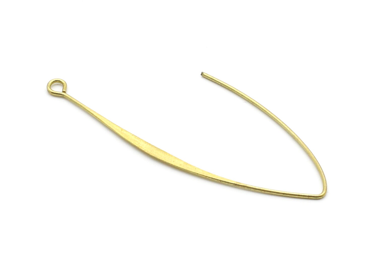 Brass Hammered Earring Wire - Raw Brass Ear Wire - Earring Hooks - Jewelry Supplies - 49,5x24,75x0,75mm - PP1401 - DOMEDBAZAAR