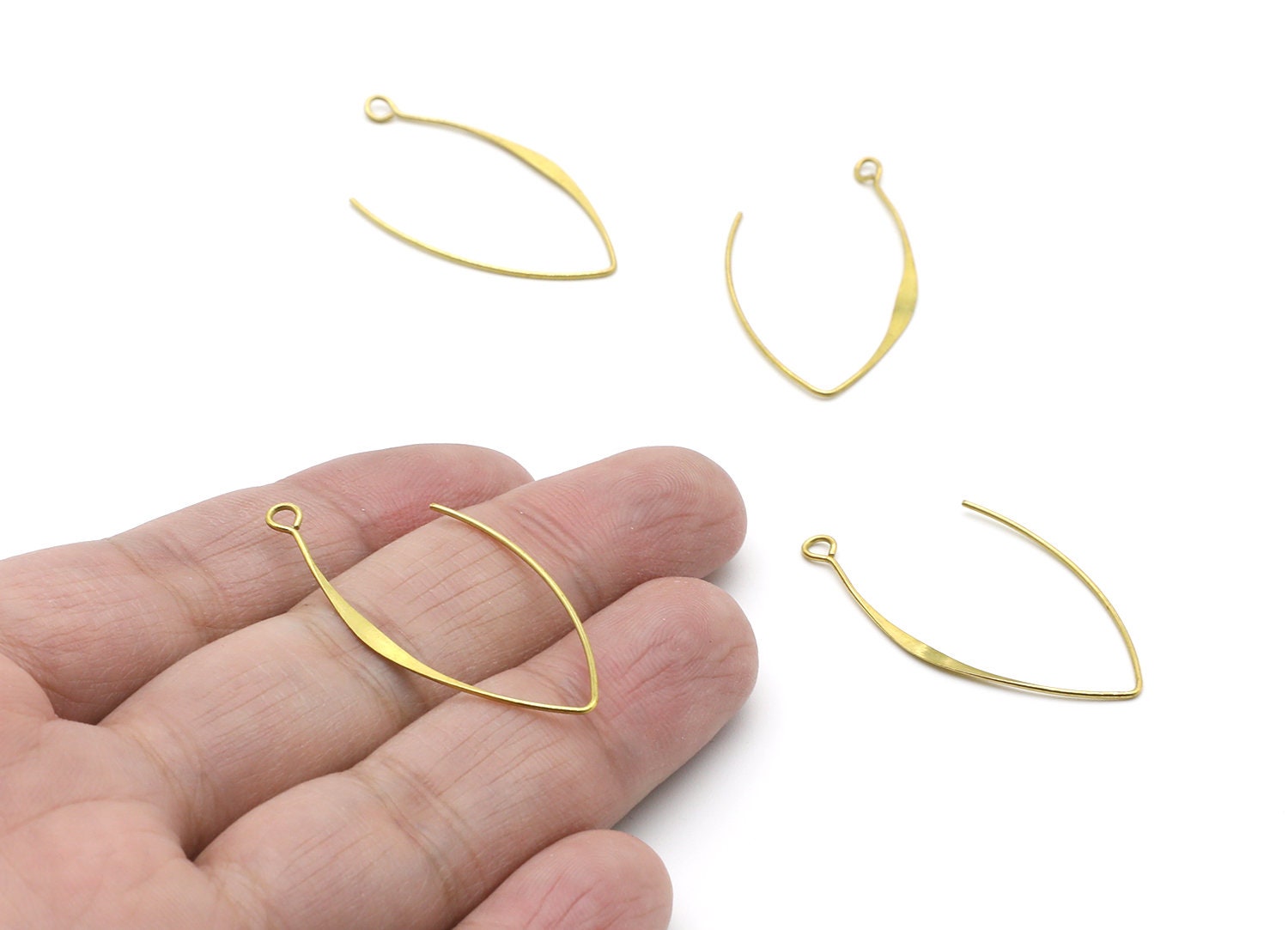 Brass Earring Wire - Raw Brass Ear Wire - Earring Findings - Jewelry Supplies - 36,5x19,18x0,7mm - PP1402 - DOMEDBAZAAR