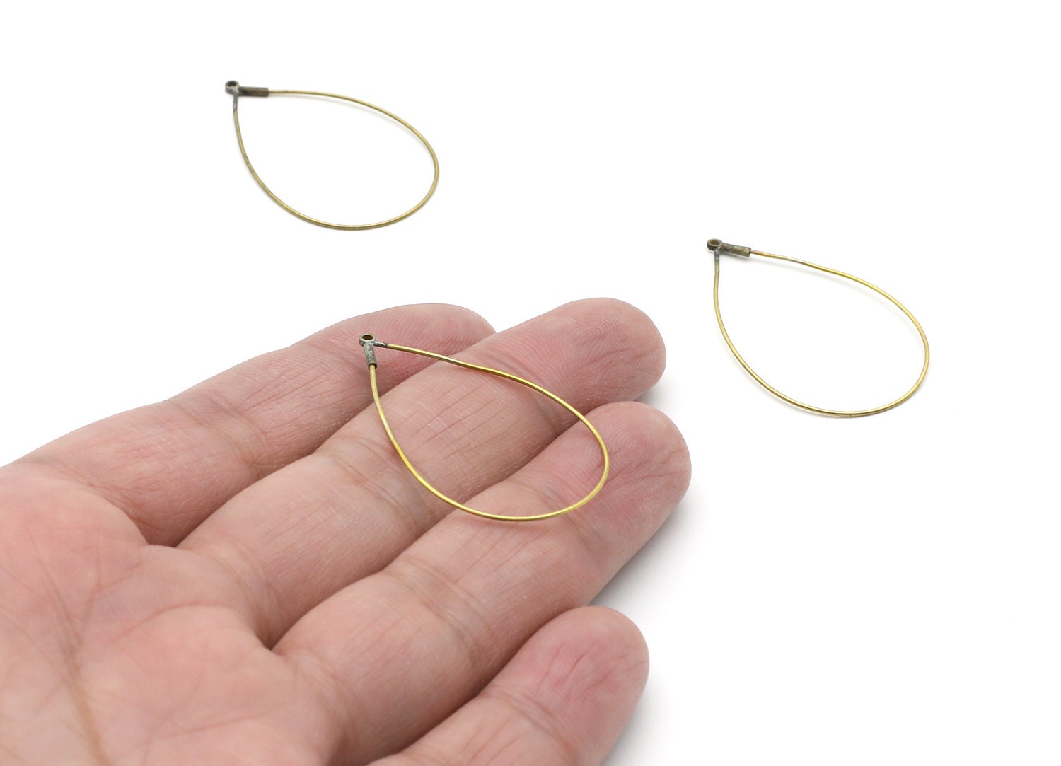 Brass Earring Wire - Raw Brass Ear Wire - Earring Findings - Jewelry Supplies - 36,6x24x0,59mm - PP1403 - DOMEDBAZAAR