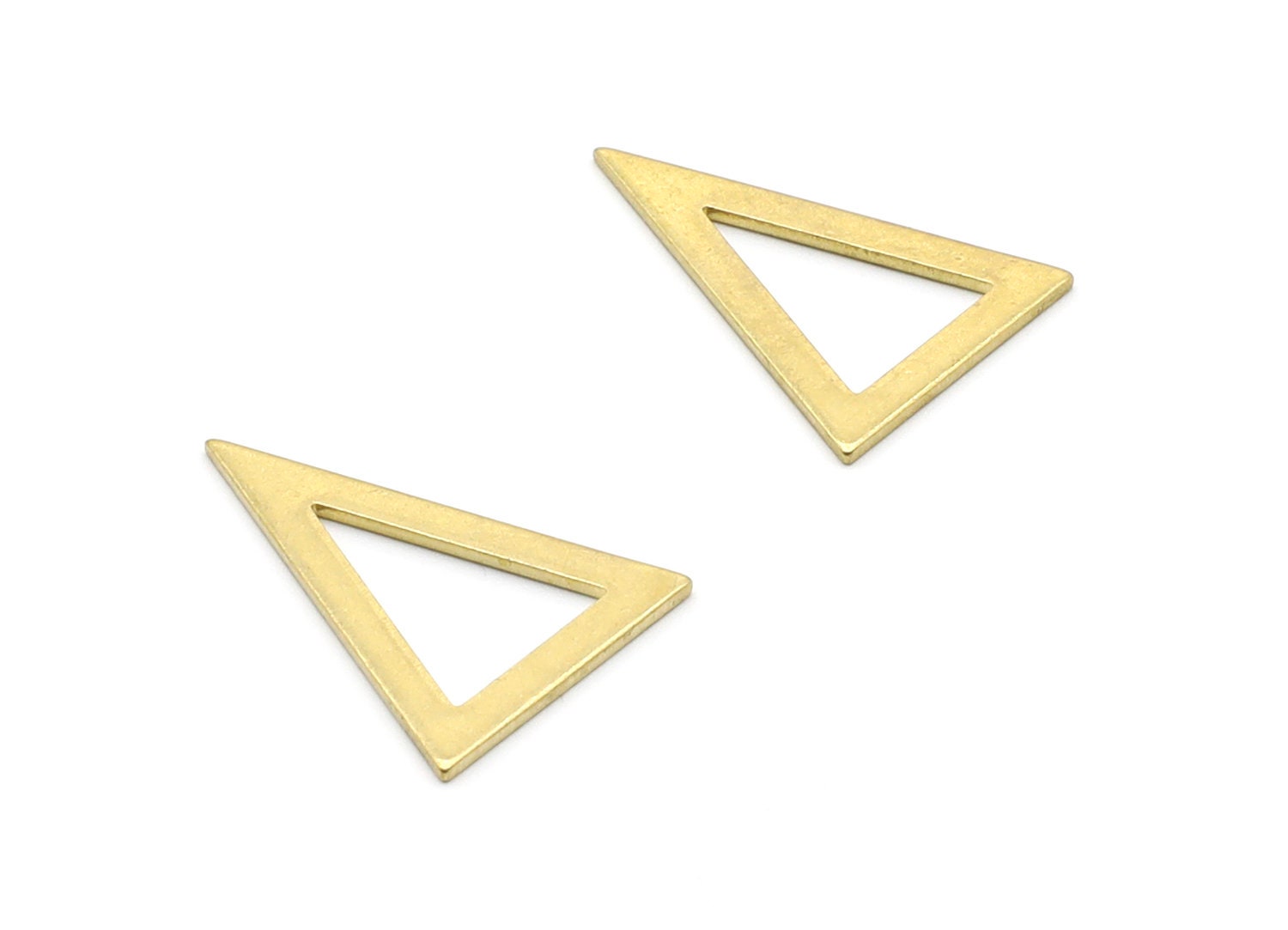 Brass Triangle Charms - Triangle Shpaed Raw Brass Connector - Geometric Charm - Jewelry Supplies - 25x18x1,04mm - PP1424 - DOMEDBAZAAR