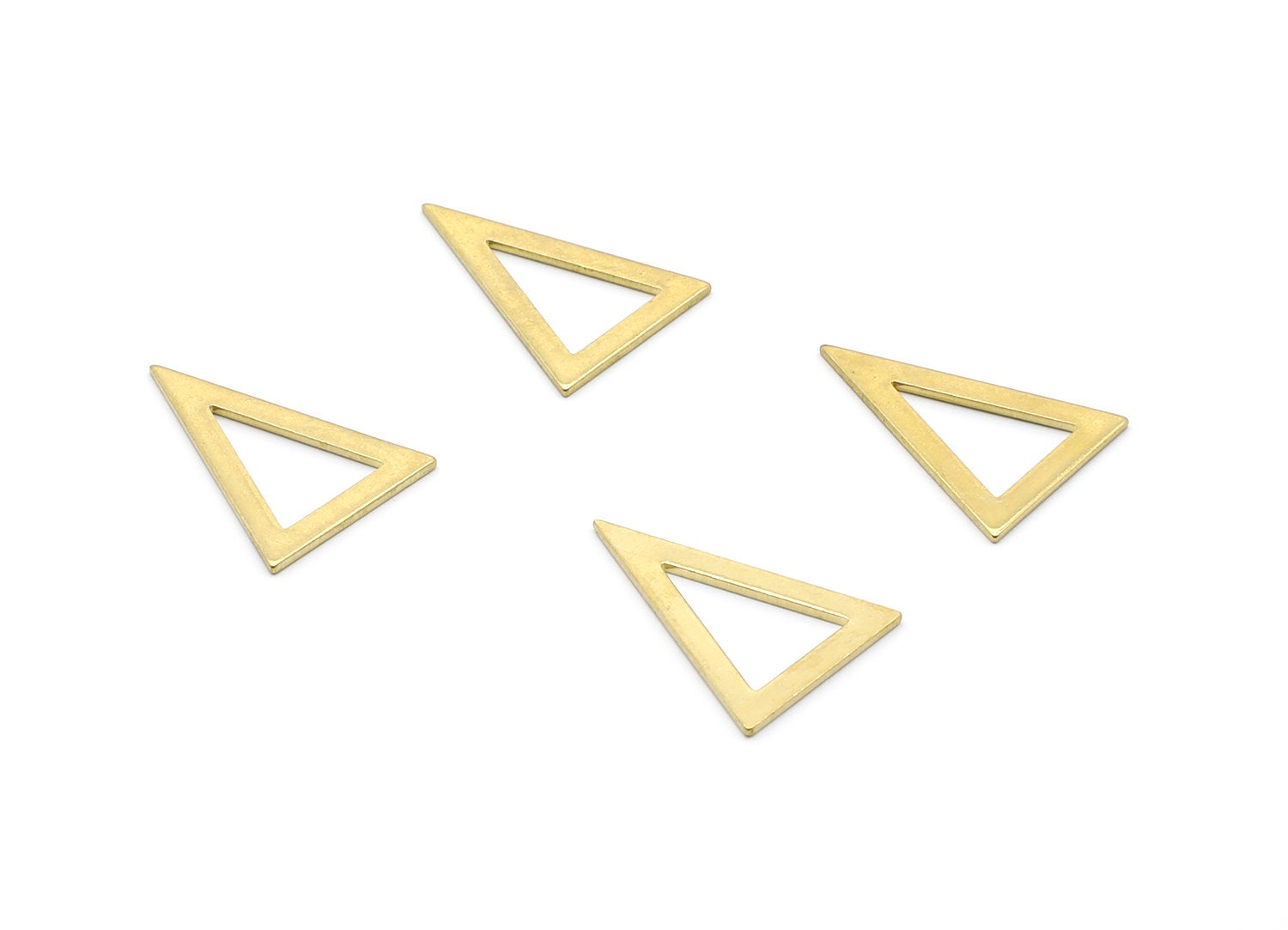 Brass Triangle Charms - Triangle Shpaed Raw Brass Connector - Geometric Charm - Jewelry Supplies - 25x18x1,04mm - PP1424 - DOMEDBAZAAR