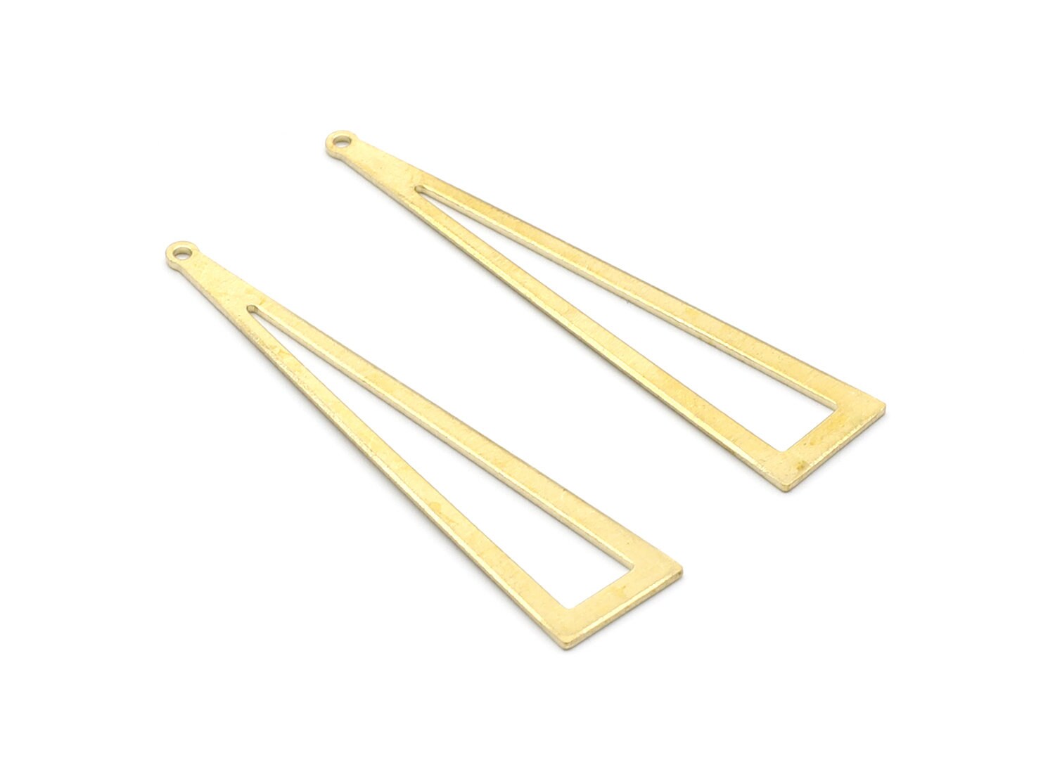 Brass Triangle Charms - Triangle Shpaed Raw Brass Connector - Geometric Charm - Jewelry Supplies - 50,21x11,4x0,84mm - PP1426 - DOMEDBAZAAR