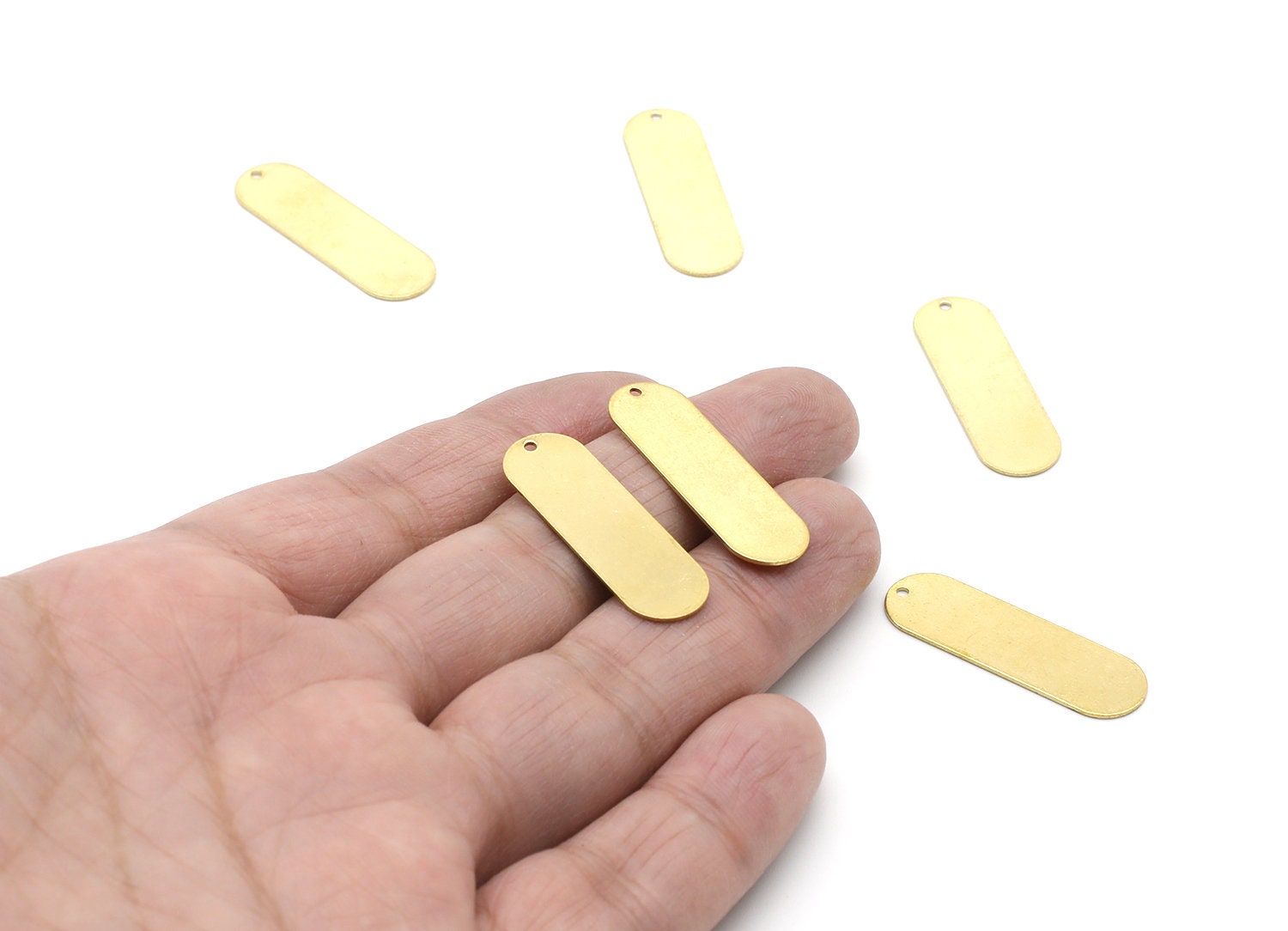 Personalized stamping blank - Brass Stick Charms - Stick Shpaed Raw Brass Connector - Geometric Charm - 32,15x10x0,62mm - PP1407 - DOMEDBAZAAR