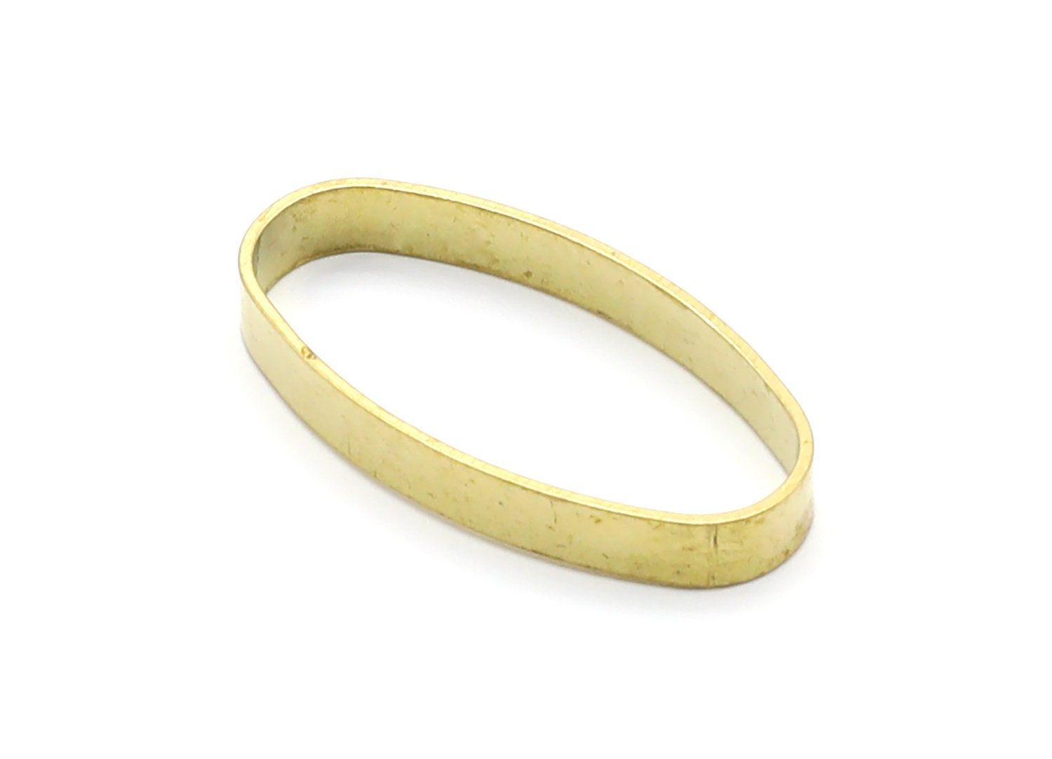Brass Oval Charms - Oval Shaped Raw Brass Charms - Geometric Pendant - Jewelry Supplies - 29,75x15,24x3,9mm - PP1391 - DOMEDBAZAAR