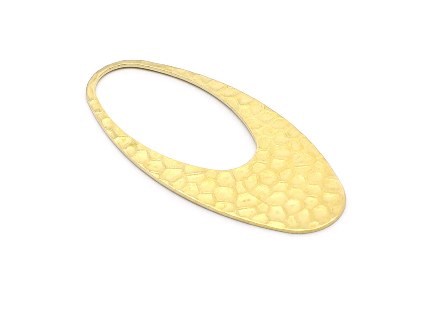 Brass Oval Charms - Oval Shaped Raw Brass Charms - Geometric Pendant - Jewelry Supplies - 48,59x22,99x0,91mm - PP1423 - DOMEDBAZAAR