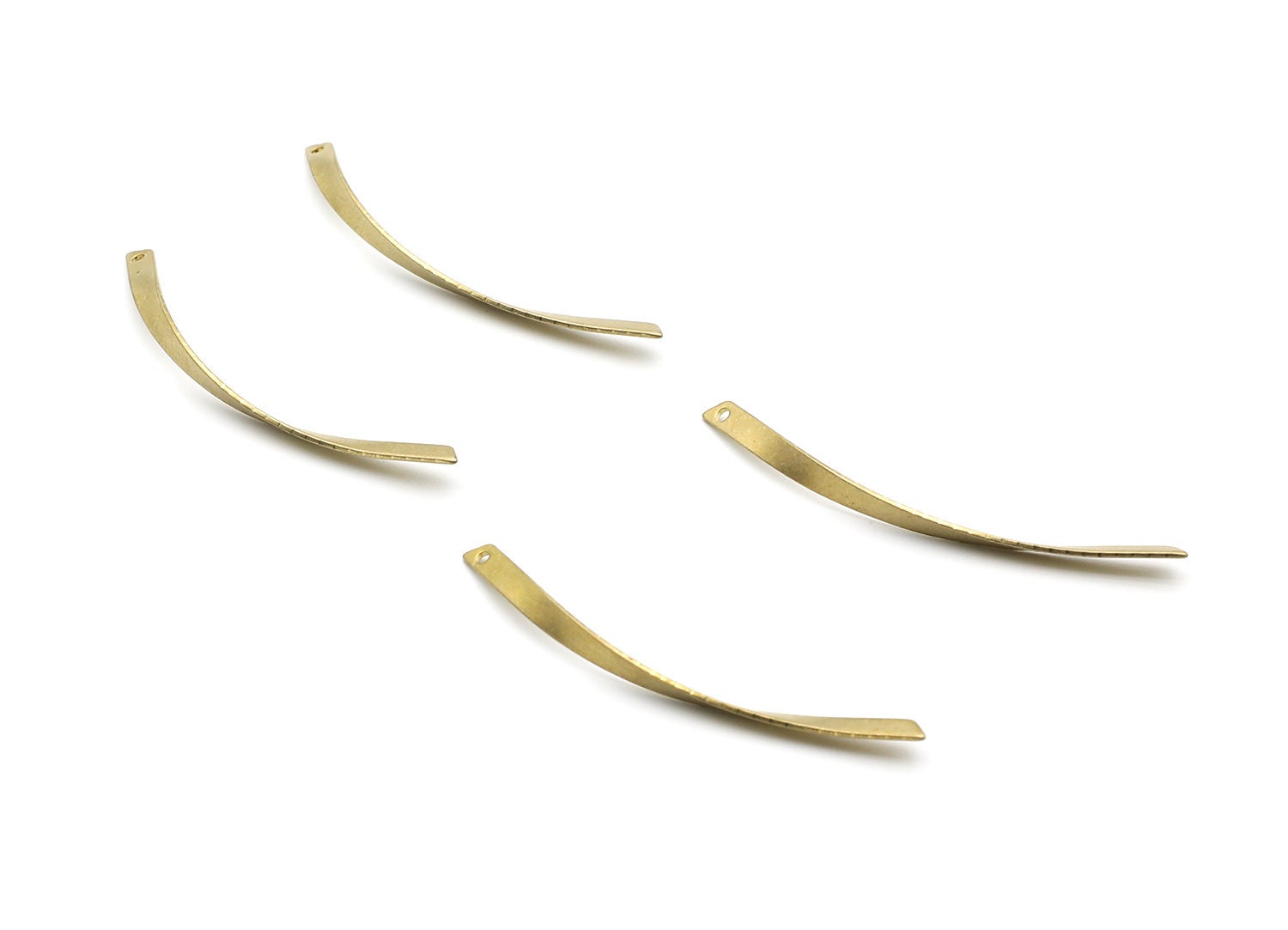 Brass Wave Charms - Wave Shaped Raw Brass Connector - Jewelry Supplies - 51,65x3,12x0,71mm - PP1382 - DOMEDBAZAAR