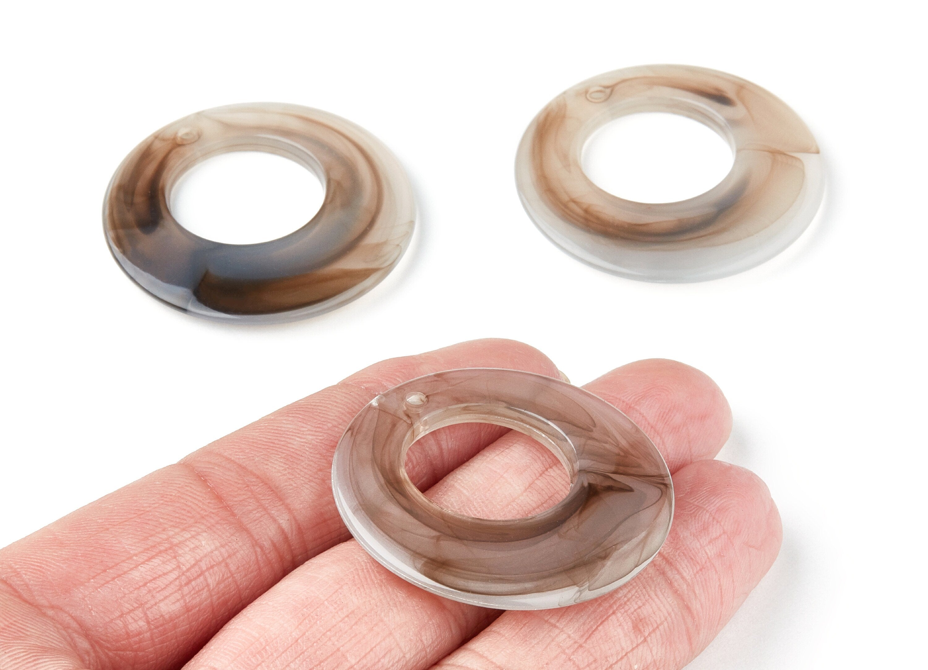 Resin Charms - Resin Earrings - Circle Shaped Earrings Charms - Earring Findings - Jewelery Making - 38x38x4,83mm - AC1275A - DOMEDBAZAAR