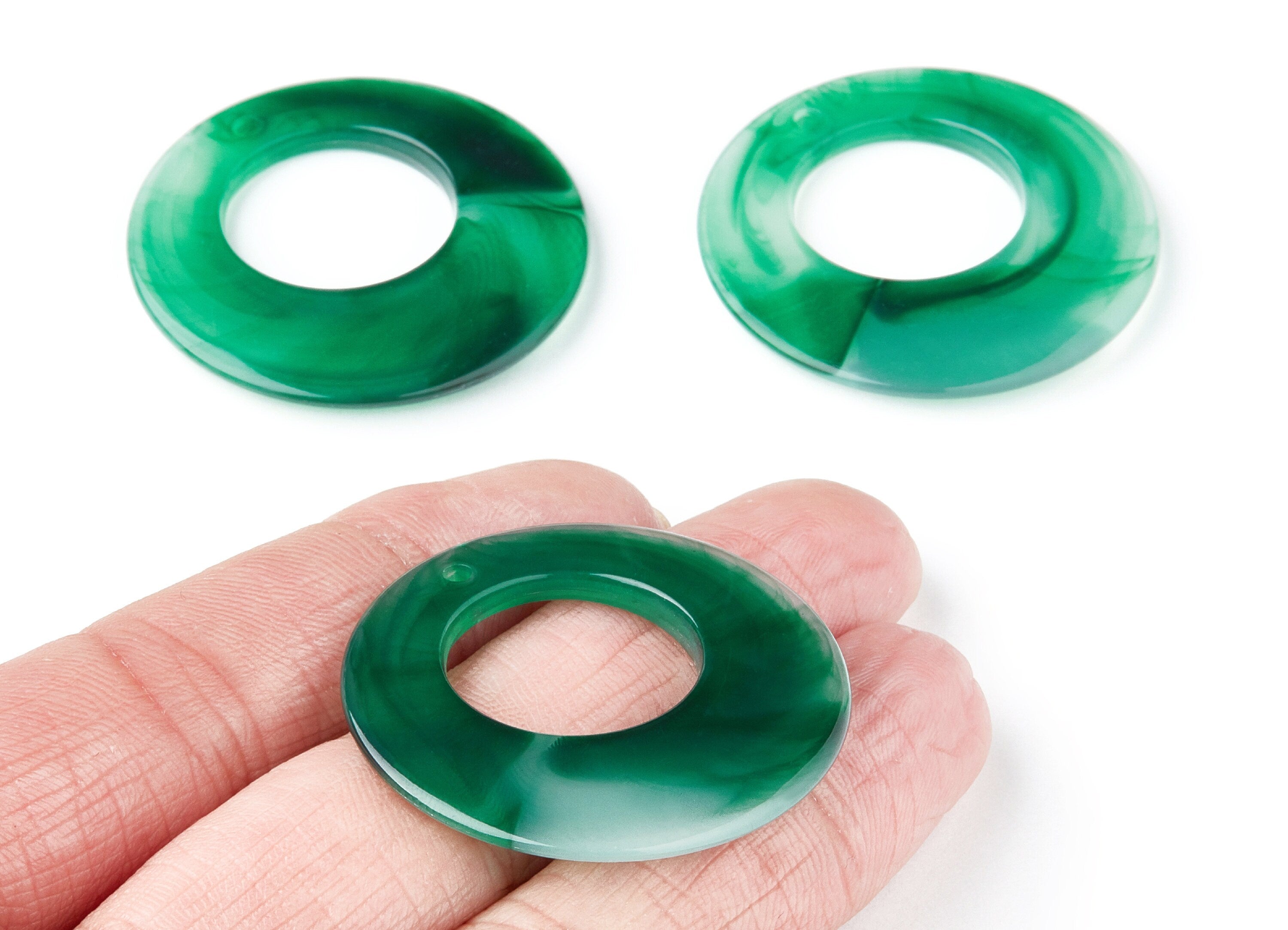 Resin Charms - Resin Earrings - Circle Shaped Earrings Charms - Earring Findings - Jewelery Making - 38x38x4,83mm - AC1275B - DOMEDBAZAAR