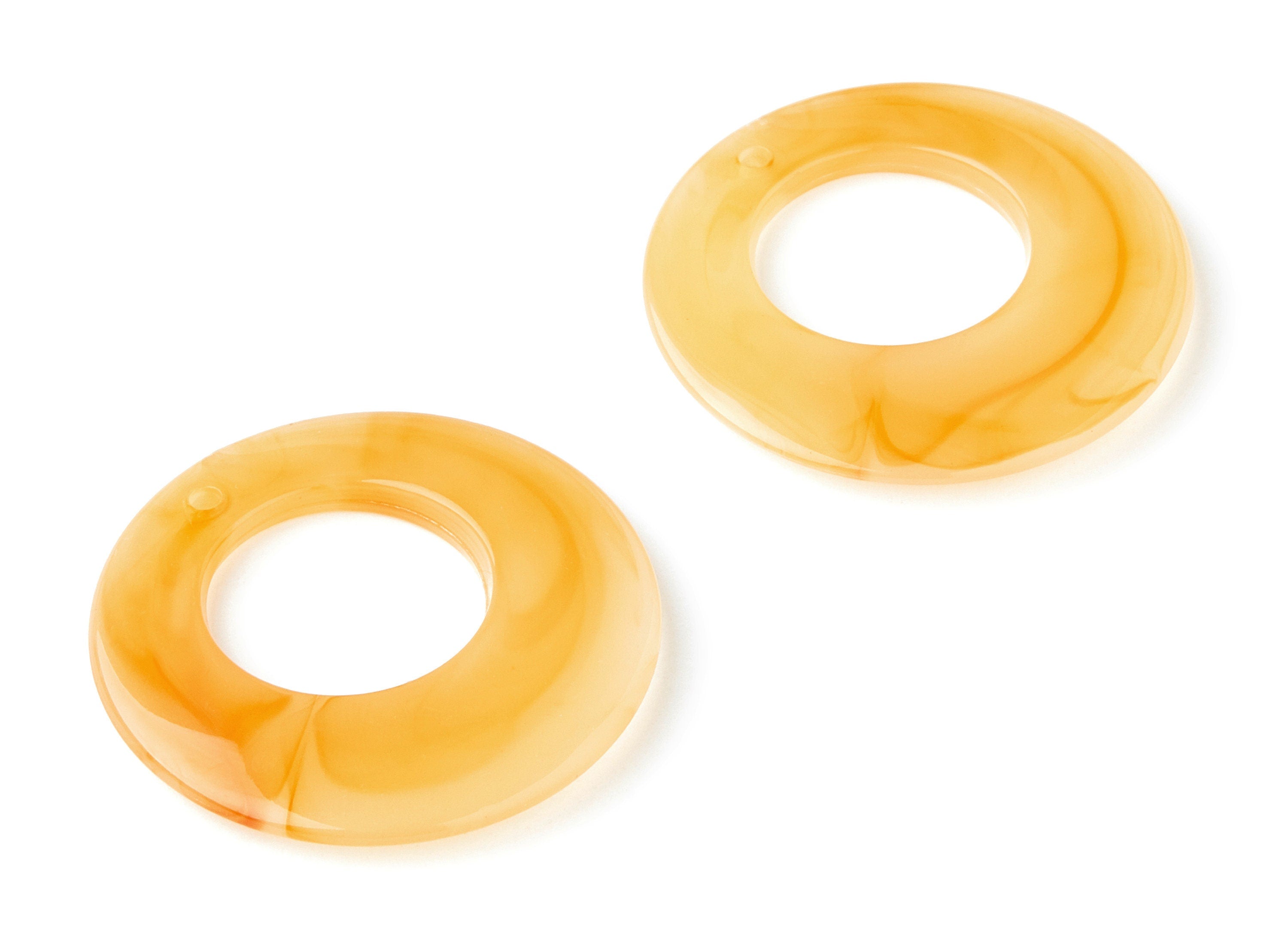 Resin Charms - Resin Earrings - Circle Shaped Earrings Charms - Earring Findings - Jewelery Making - 38x38x4,83mm - AC1275E - DOMEDBAZAAR