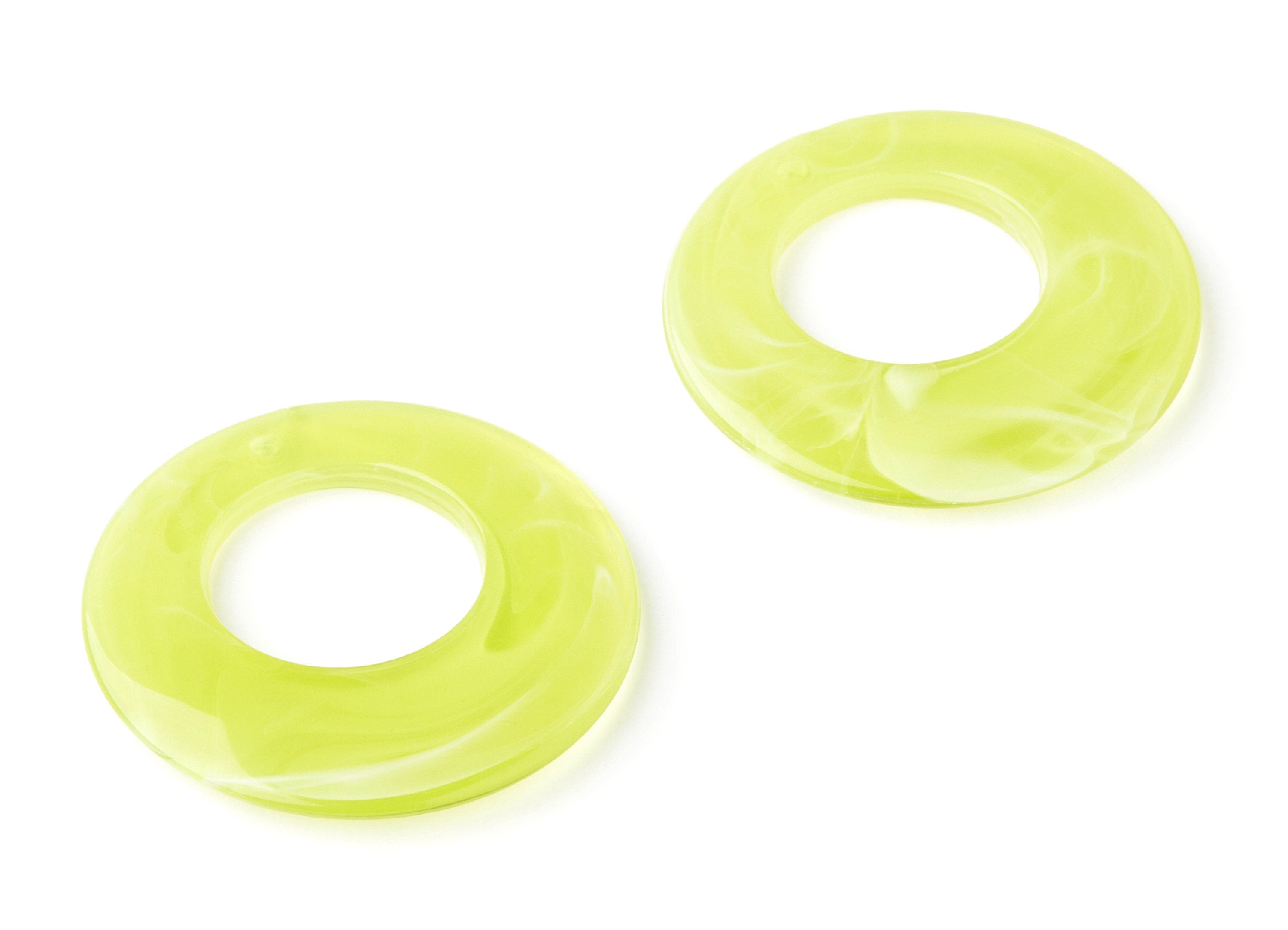 Resin Charms - Resin Earrings - Circle Shaped Earrings Charms - Earring Findings - Jewelery Making - 38x38x4,83mm - AC1275G - DOMEDBAZAAR