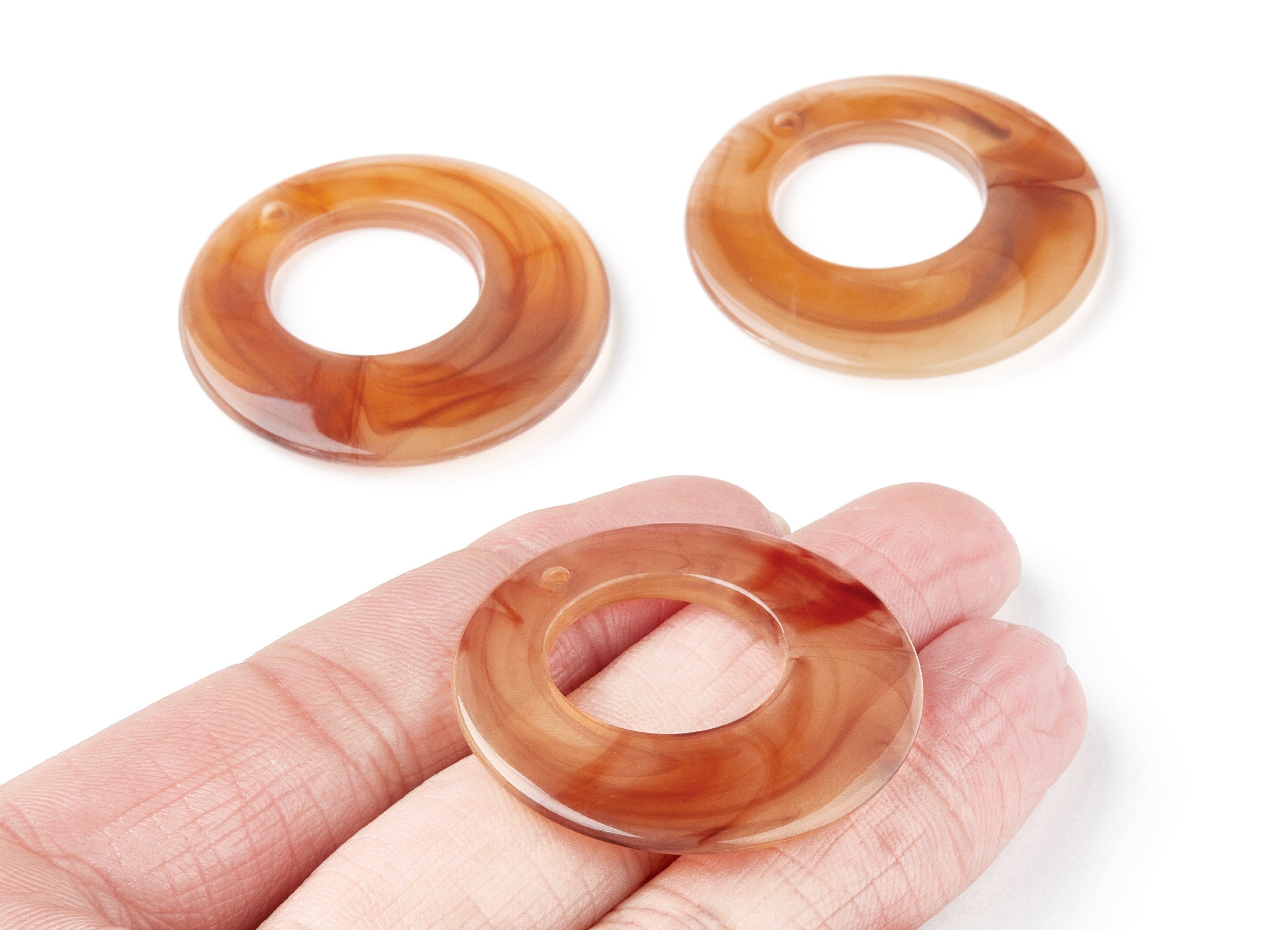 Resin Charms - Resin Earrings - Circle Shaped Earrings Charms - Earring Findings - Jewelery Making - 38x38x4,83mm - AC1275H - DOMEDBAZAAR