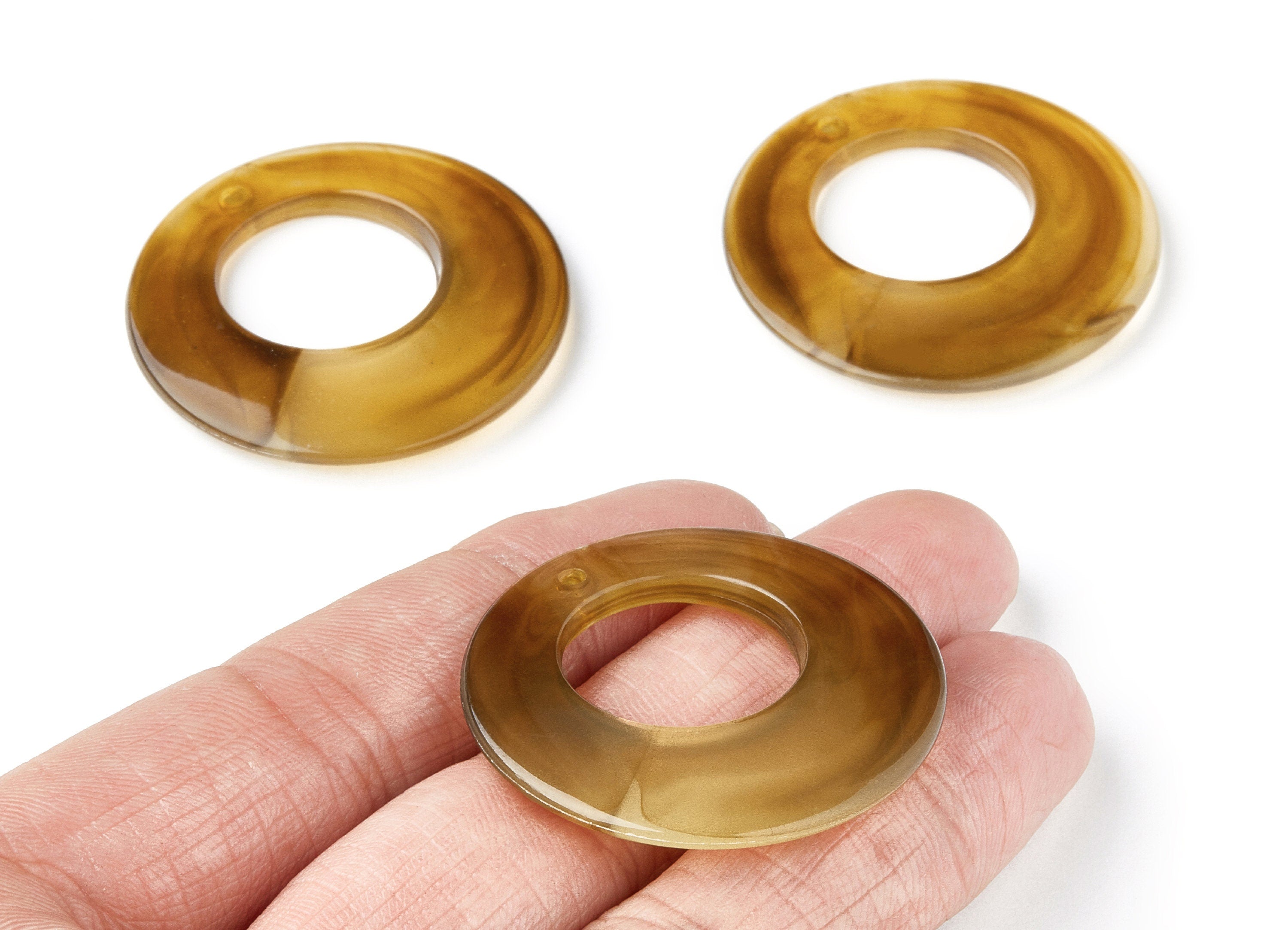 Resin Charms - Resin Earrings - Circle Shaped Earrings Charms - Earring Findings - Jewelery Making - 38x38x4,83mm - AC1275J - DOMEDBAZAAR