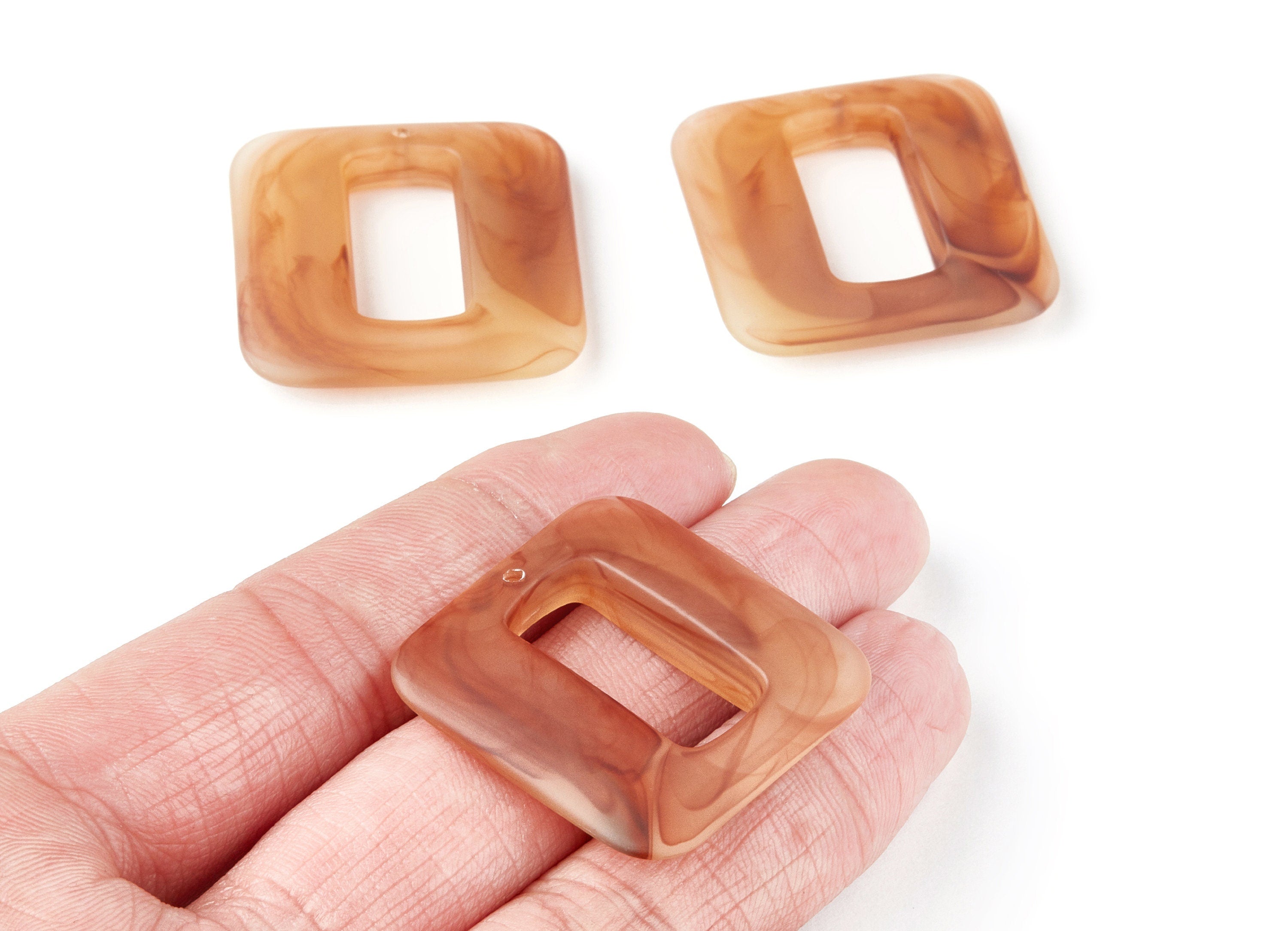 Resin Charms - Resin Earrings - Square Shaped Earrings Charms - Earring Findings - Jewelery Making - 32,56x32,53x7,19mm - AC1273A - DOMEDBAZAAR