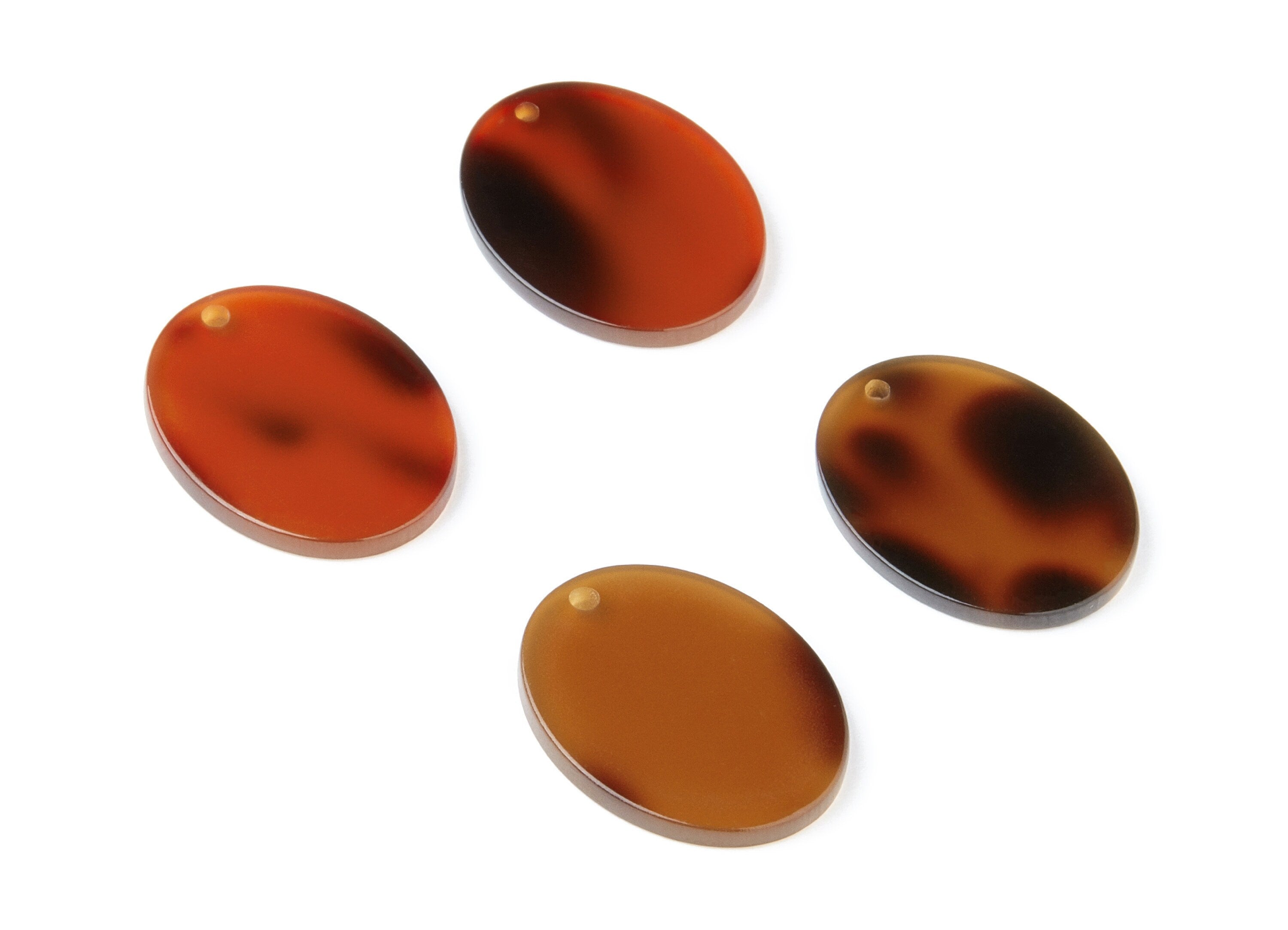 Acrylic Earring Charms - Tortoise Shell Earrings - Oval Shaped Pendant - Earring Findings - 25,68x19,84x2,24mm - AC1327B - DOMEDBAZAAR