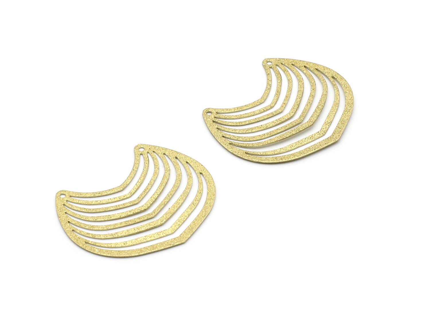 Brass Geometric Charms - Geometric U Shaped Raw Brass Connector with 2 Hole - Jewelry Supplies - 33,66x27,92x0,47mm - PP1436 - DOMEDBAZAAR