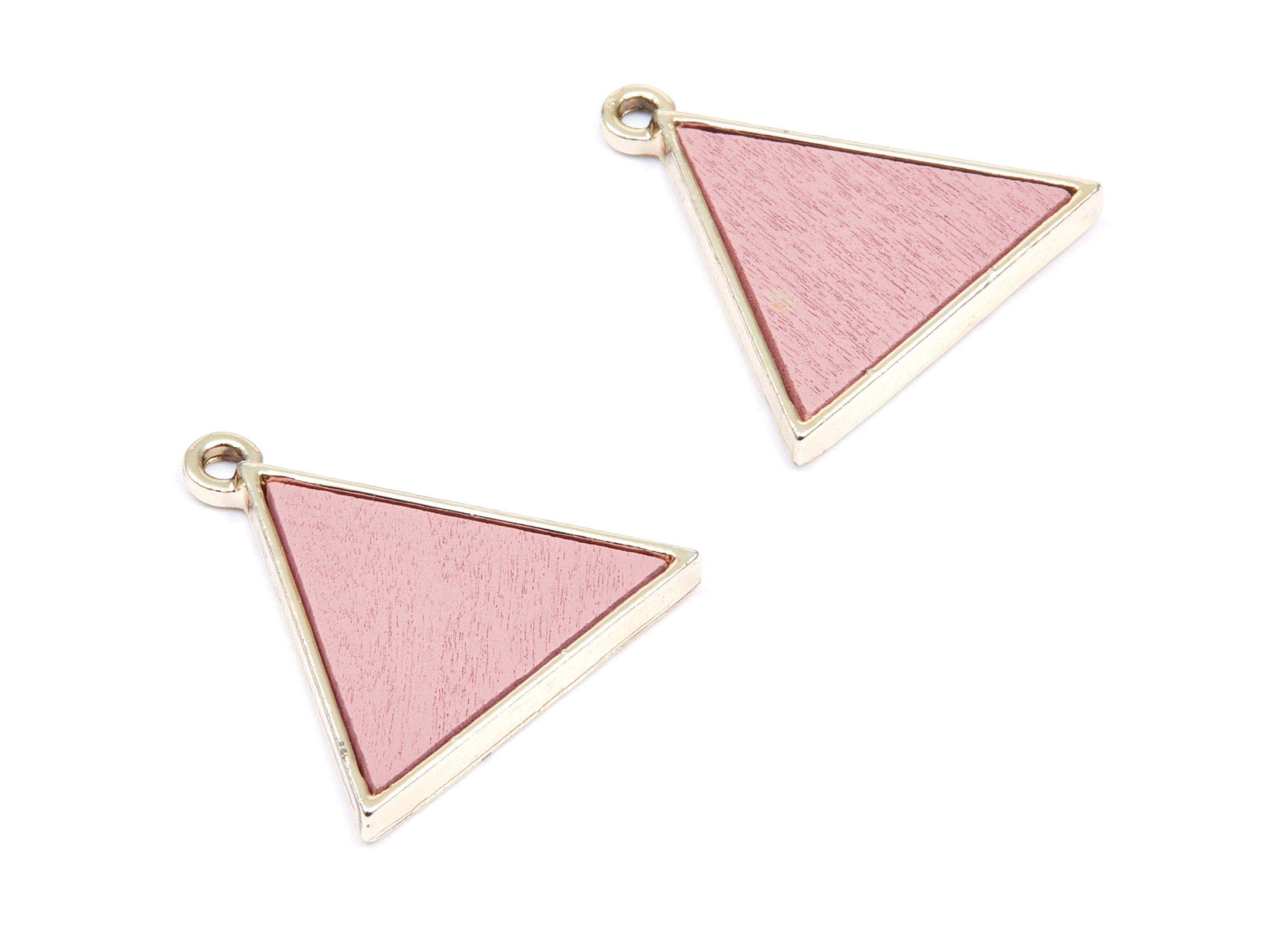 Triangle Shaped Charms - Zinc Alloy Earring Findings - Gold Tone Connector - Alloy Pendant for Necklace - 27,13x26,57x2,94mm - ZZ1219P - DOMEDBAZAAR