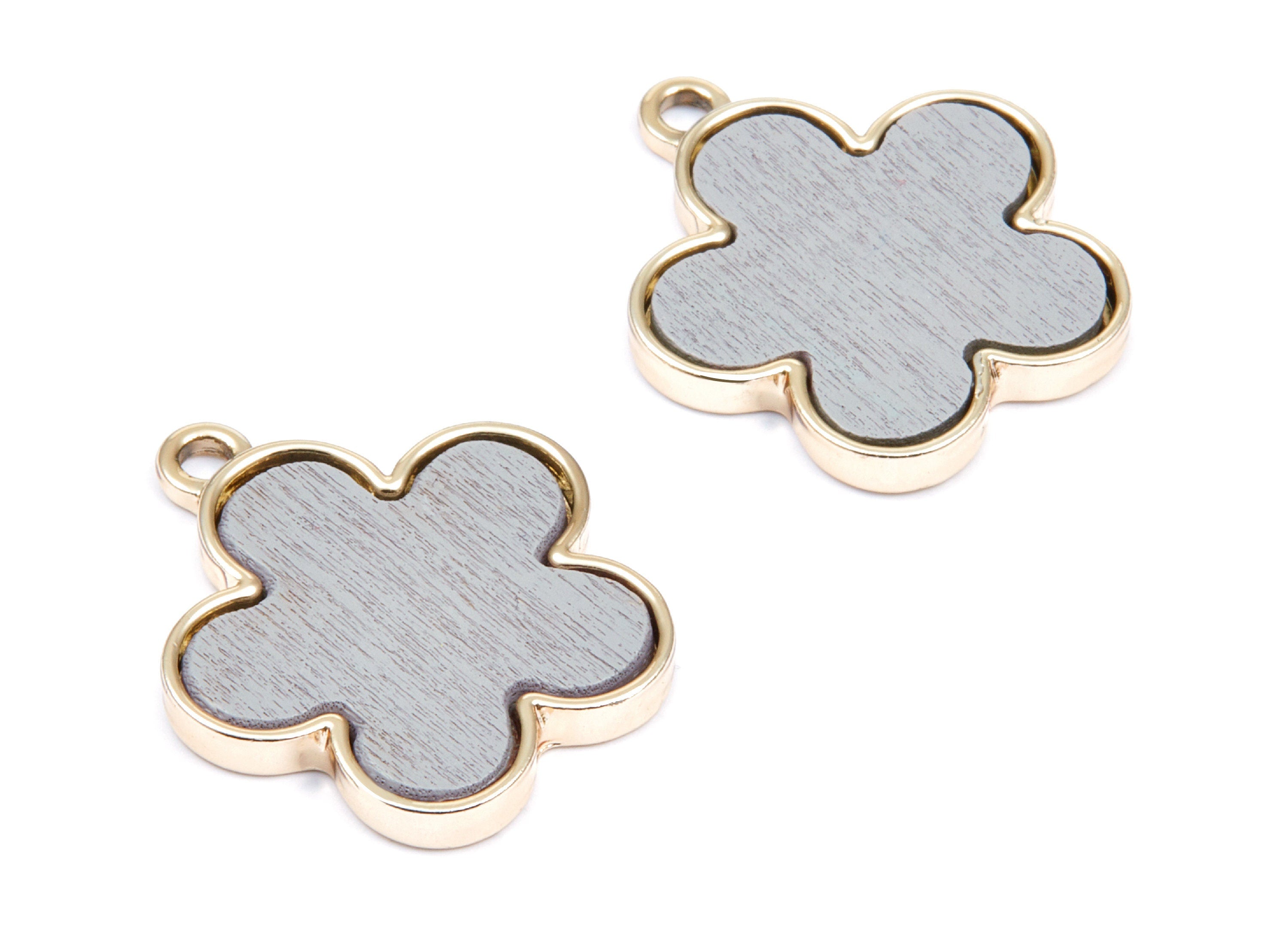 Flower Shaped Charms- Zinc Alloy Earring Findings - Gold Tone Connector - Alloy Pendant for Necklace - 26,95x23,6x2,7mm - ZZ1242C - DOMEDBAZAAR