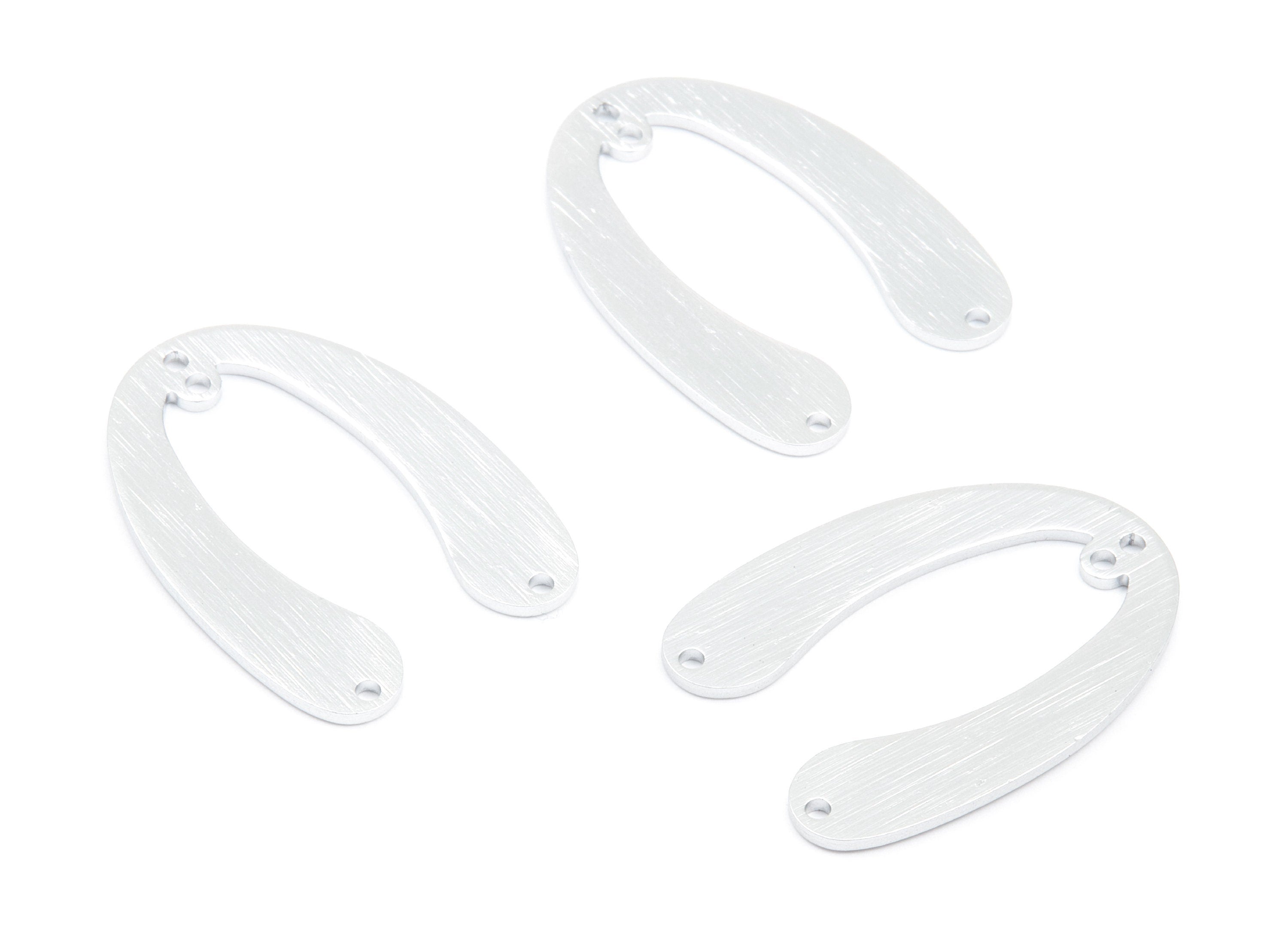 Aluminum Charms - U Shaped Earrings - Anodized Aluminium Charms - Silver Tone - 31.1x22.85x1.34mm - AA1135A - DOMEDBAZAAR