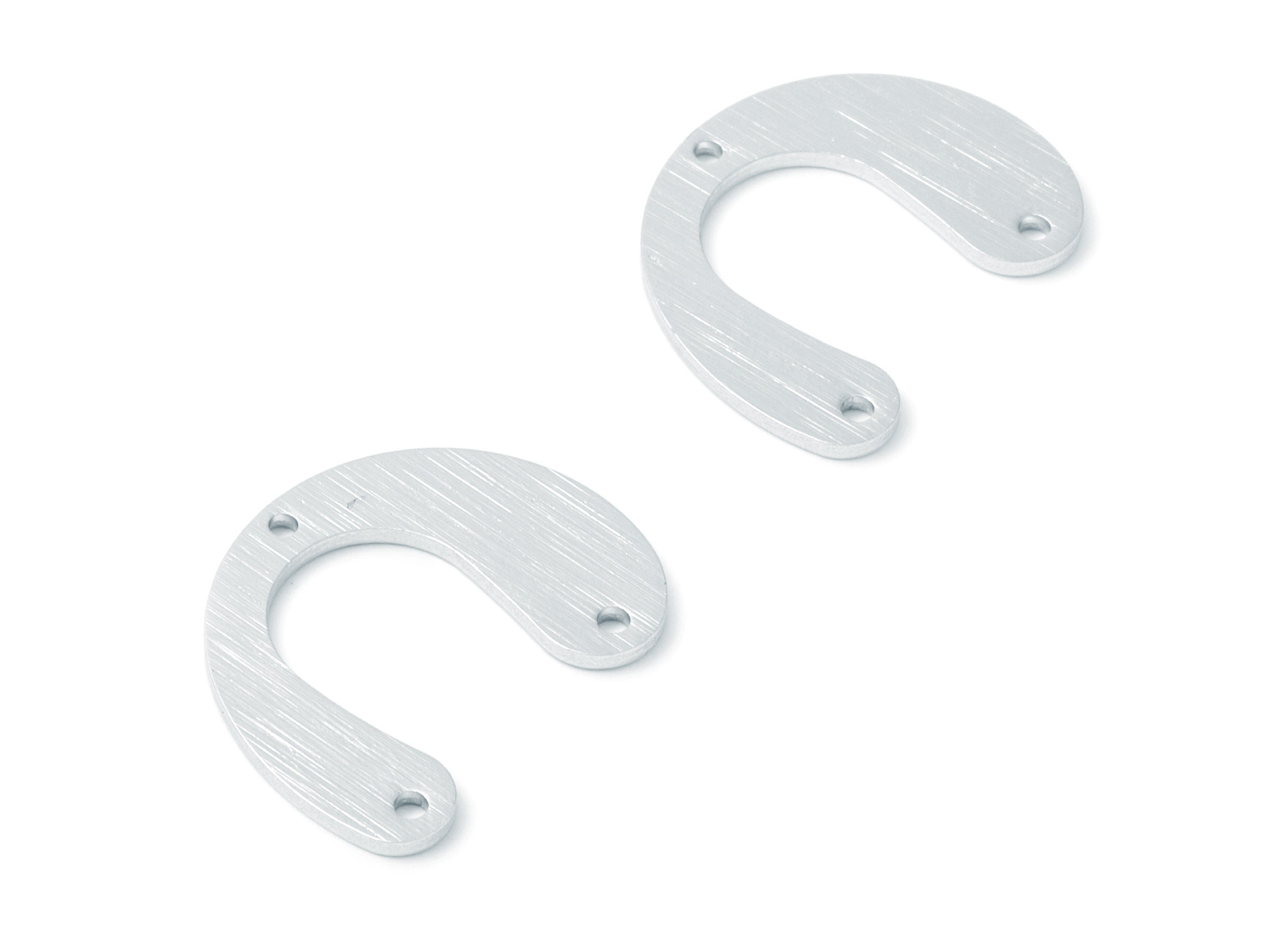 Aluminum Charms - U Shaped Earrings - Anodized Aluminium Charms - Silver Tone - 24.58x20.18x1.23mm - AA1136B - DOMEDBAZAAR