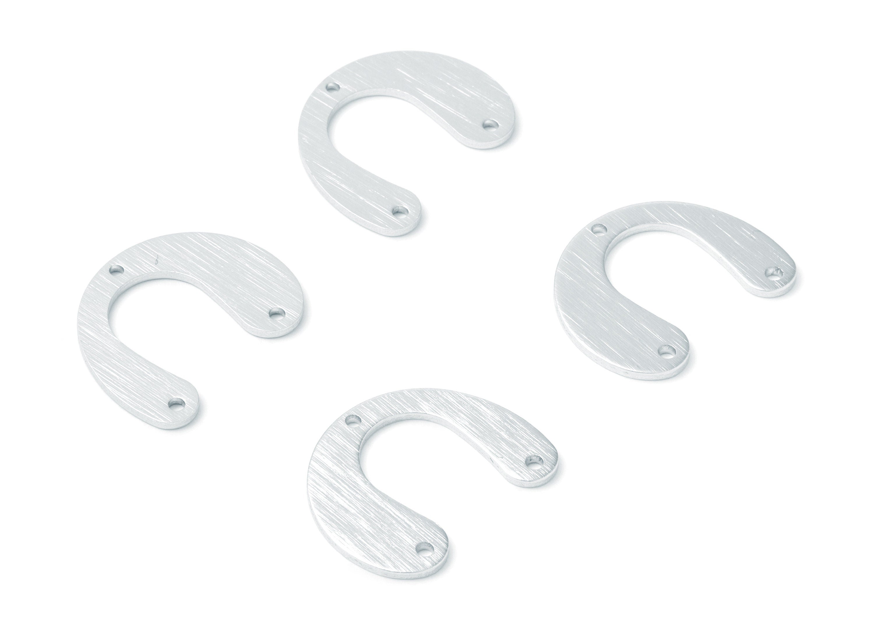 Aluminum Charms - U Shaped Earrings - Anodized Aluminium Charms - Silver Tone - 24.58x20.18x1.23mm - AA1136B - DOMEDBAZAAR