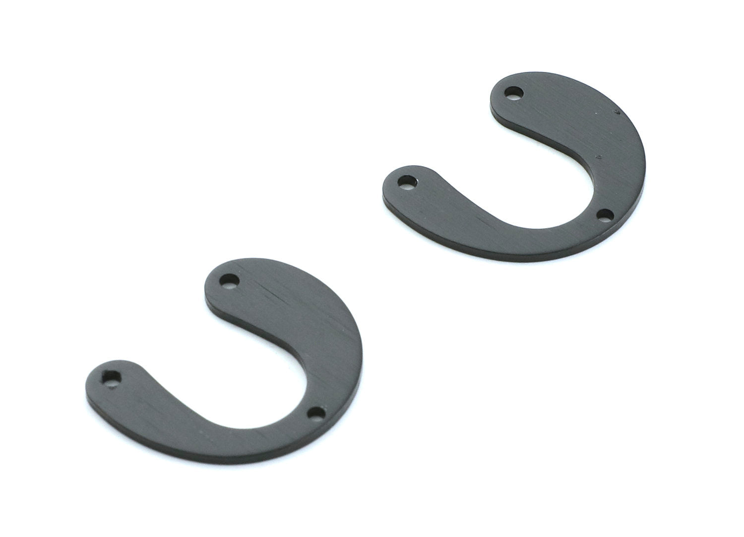 Aluminum Charms - U Shaped Earrings - Anodized Aluminium Charms - Black Tone - 24.58x20.18x1.23mm - AA1136C - DOMEDBAZAAR