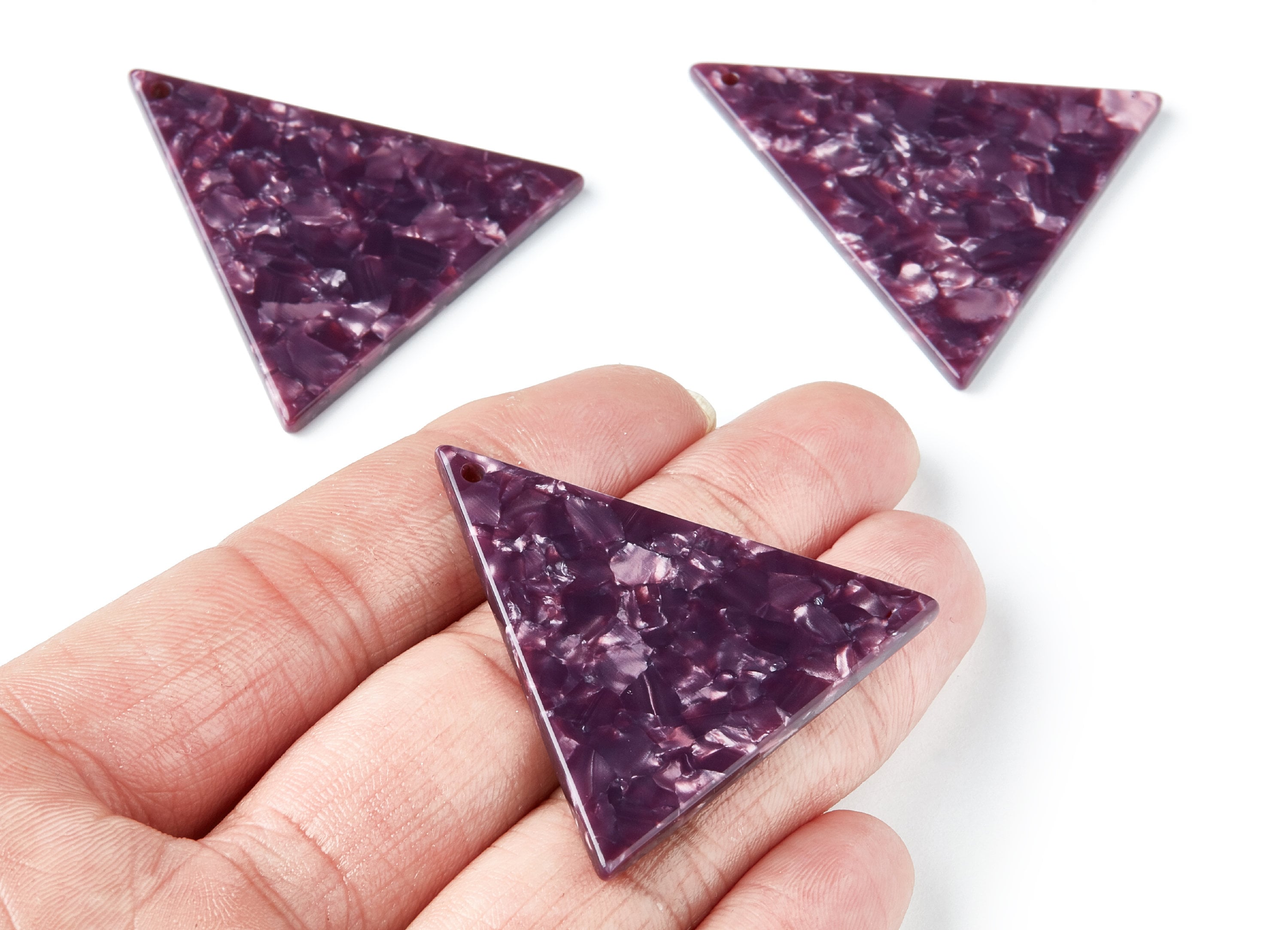 Acetate Triangle Earring Charms - Triangle Pendant - Earring Findings - Jewelry Supplies - Color Code: A41 - 42,23x41,8x2,69mm - AC1350C - DOMEDBAZAAR