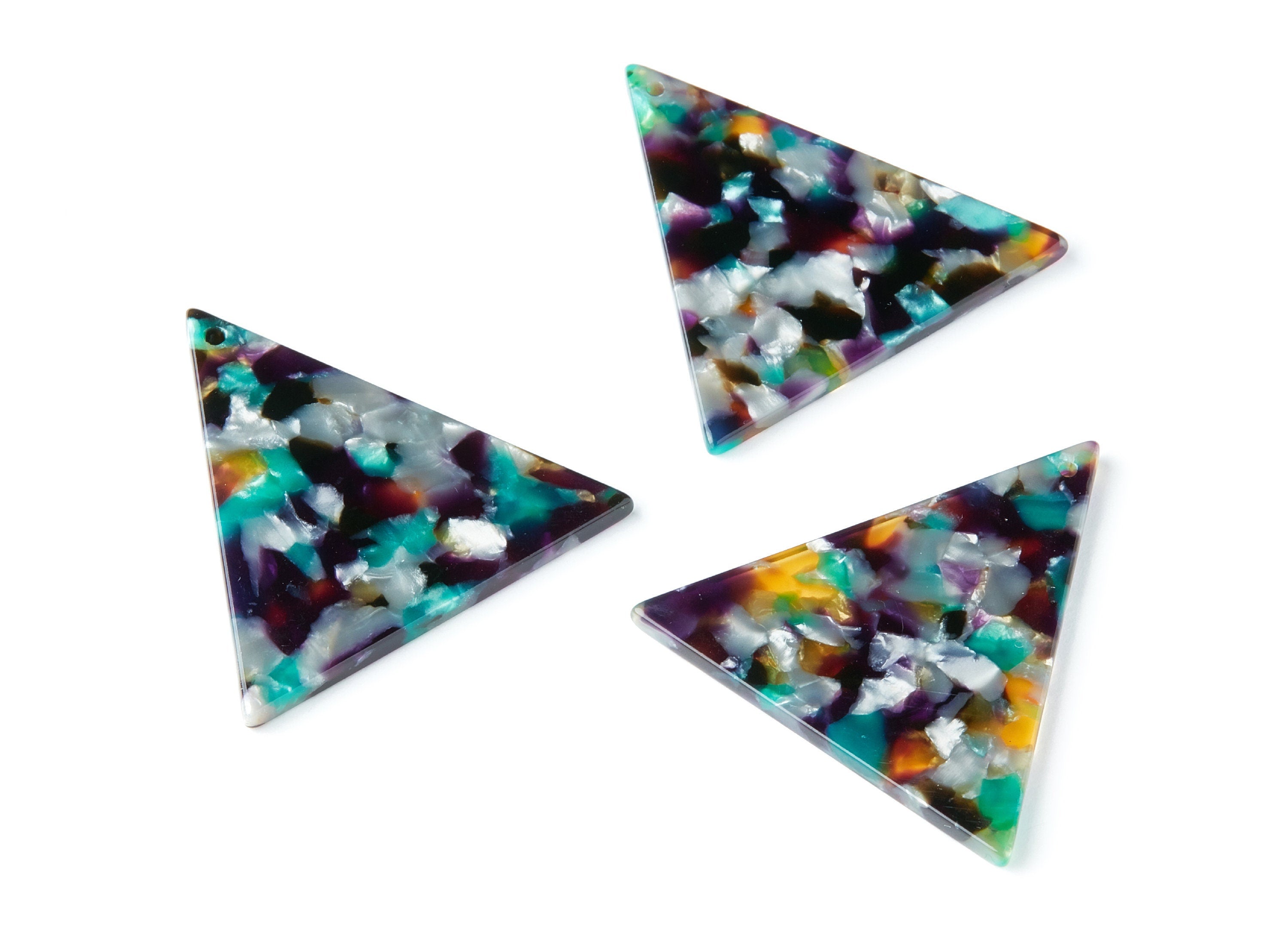 Acetate Triangle Earring Charms - Triangle Pendant - Earring Findings - Jewelry Supplies - Color Code: A49 - 42,23x41,8x2,69mm - AC1350F - DOMEDBAZAAR