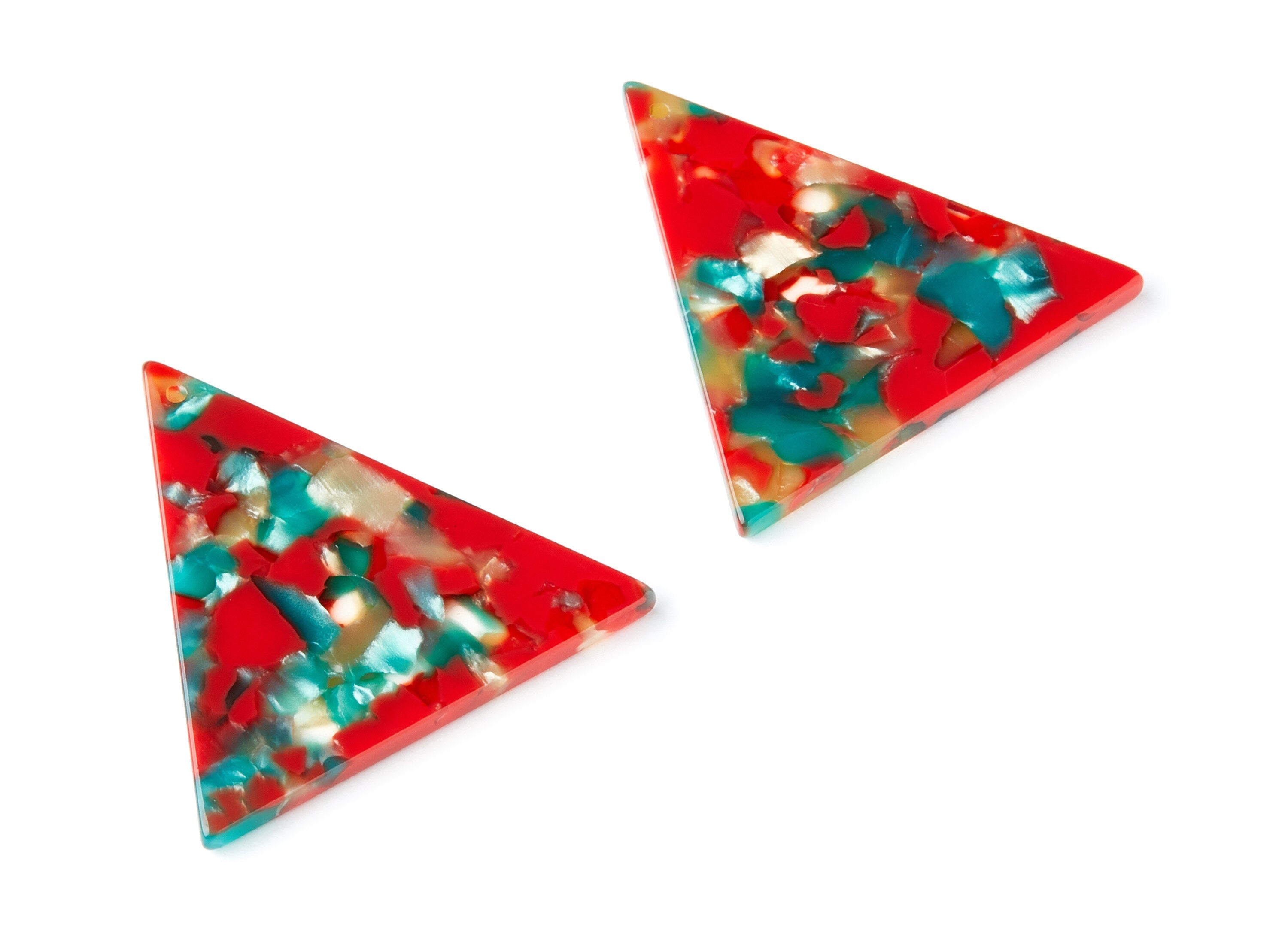 Acetate Triangle Earring Charms - Triangle Pendant - Earring Findings - Jewelry Supplies - Color Code: A46 - 42,23x41,8x2,69mm - AC1350J - DOMEDBAZAAR