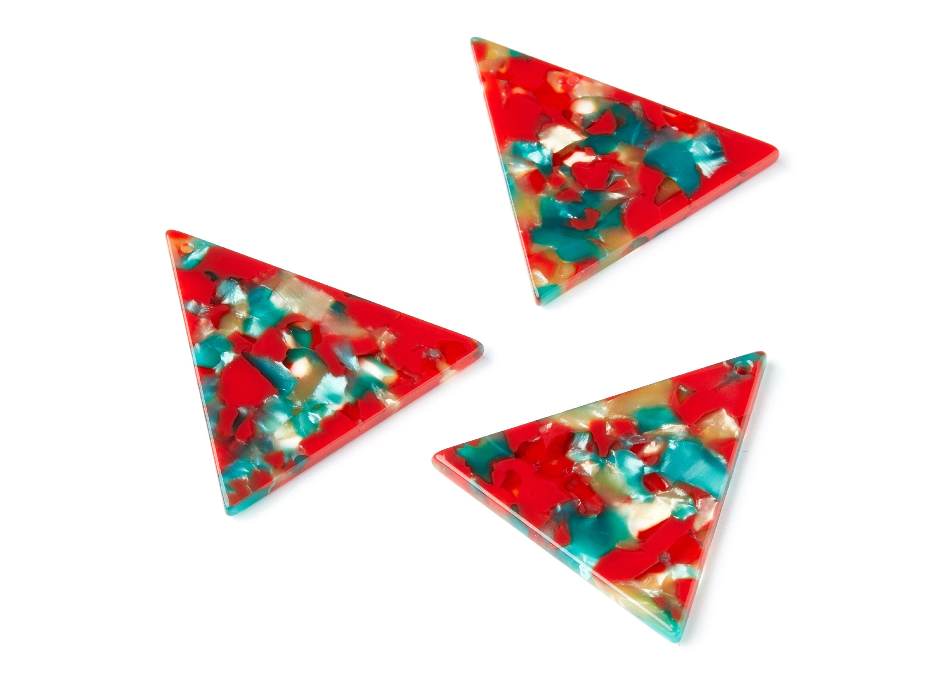 Acetate Triangle Earring Charms - Triangle Pendant - Earring Findings - Jewelry Supplies - Color Code: A46 - 42,23x41,8x2,69mm - AC1350J - DOMEDBAZAAR