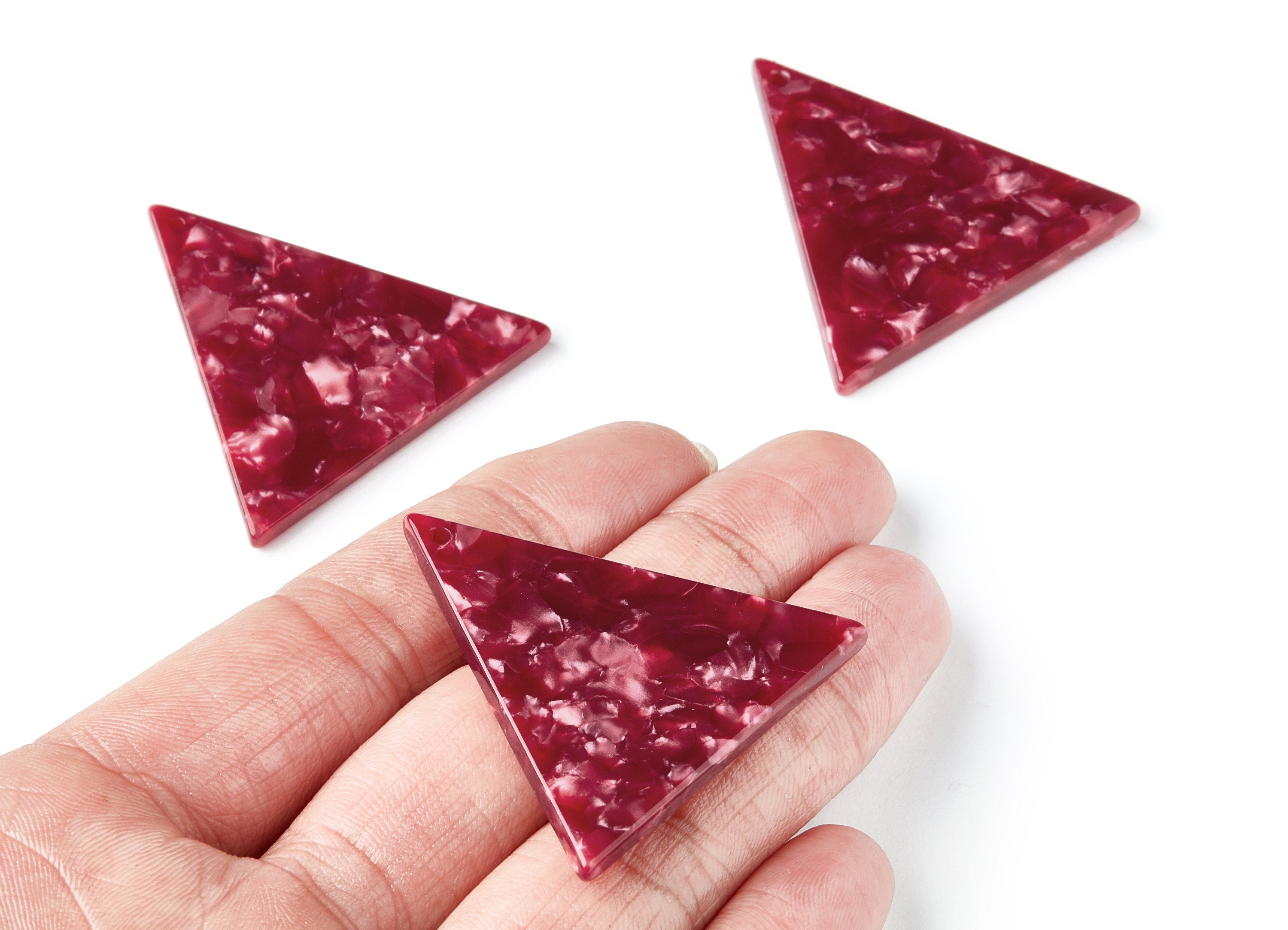 Acetate Triangle Earring Charms - Triangle Pendant - Earring Findings - Jewelry Supplies - Color Code: A47 - 42,23x41,8x2,69mm - AC1350K - DOMEDBAZAAR