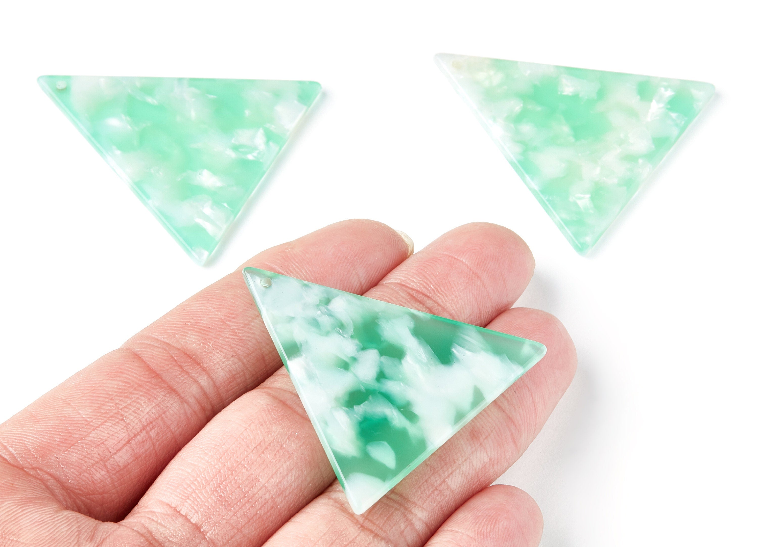 Acetate Acrylic Earring Charms - Tortoise Shell Earrings - Triangle Shaped Pendant - Color Code: A35 - 42,23x41,8x2,69mm - AC1350P - DOMEDBAZAAR